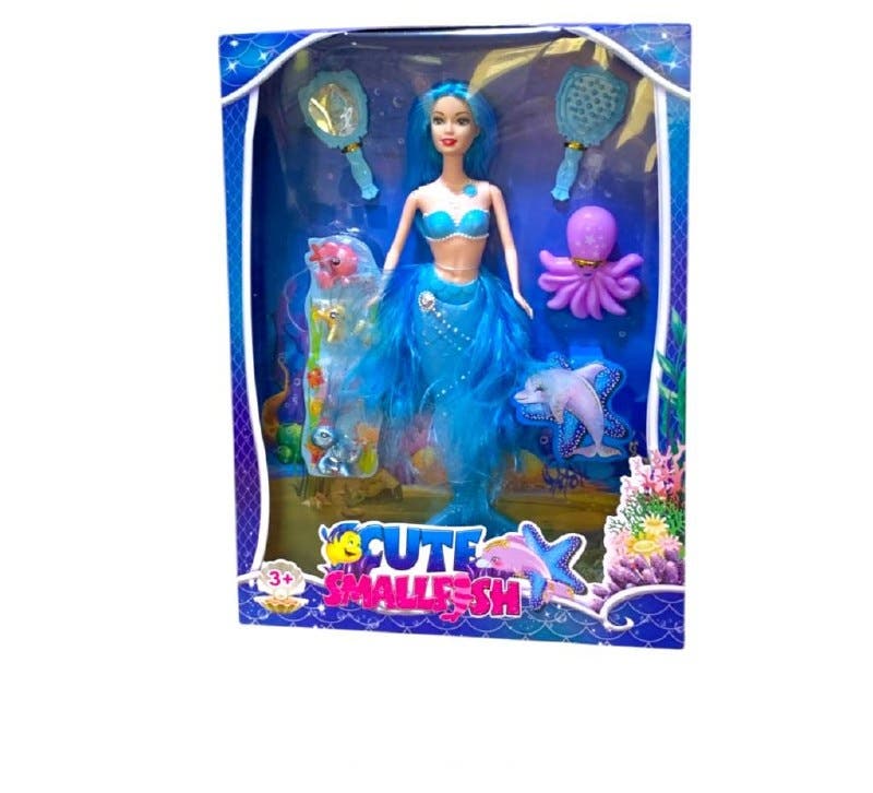 Alsafwa T-371-1 Little Mermaid Doll Toy for Girls - Blue