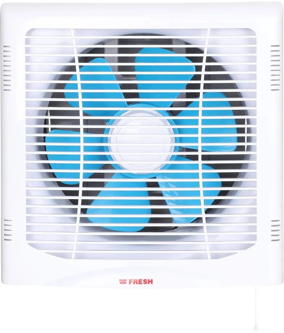 Fresh Wall Exhaust Fan, 25 cm, One Direction - Blue White