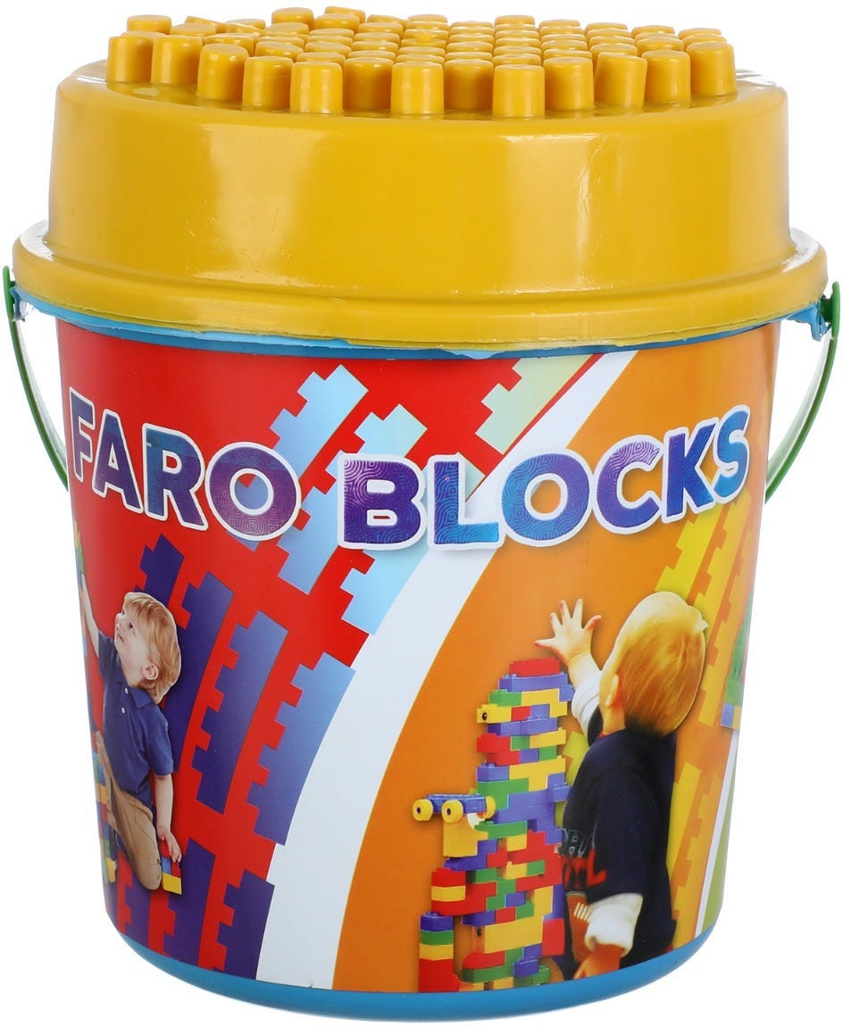 Faro Plastic Cubes Bucket Different Shapes for Kids - Multicolor