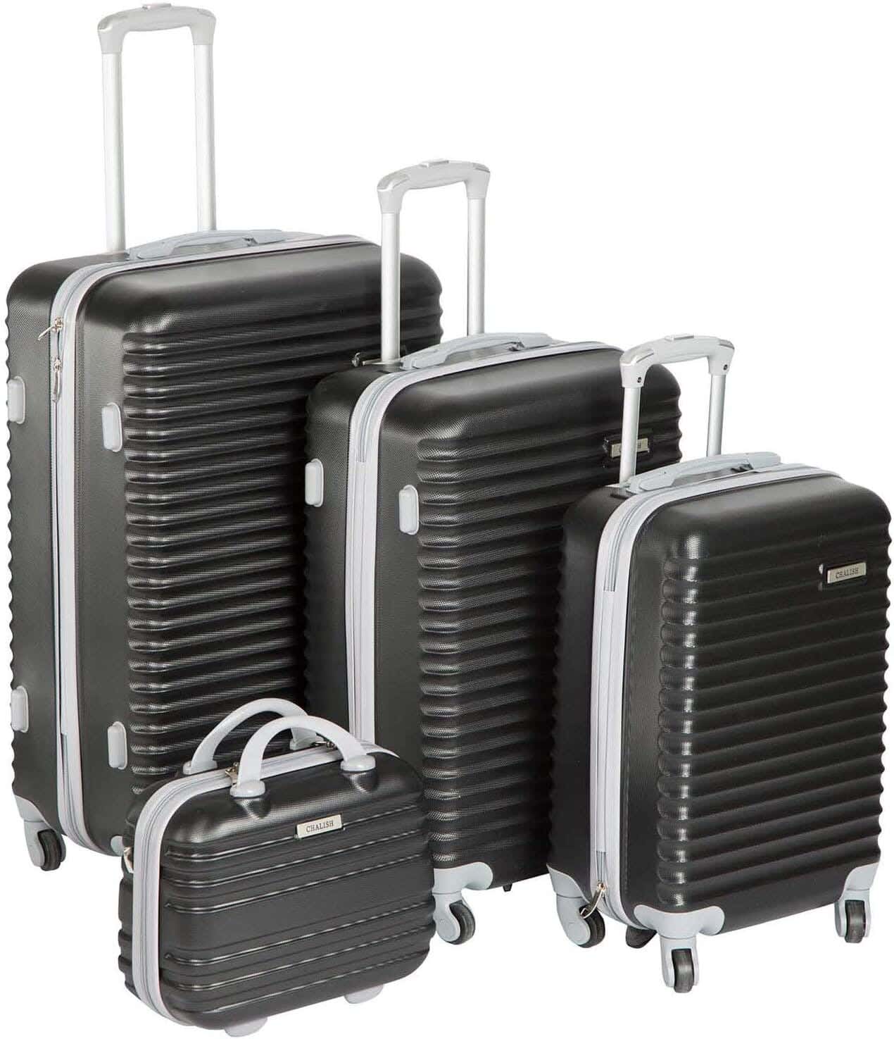 Nour Shopping Travel Bag Set, 4 Pieces, Fiber - Black