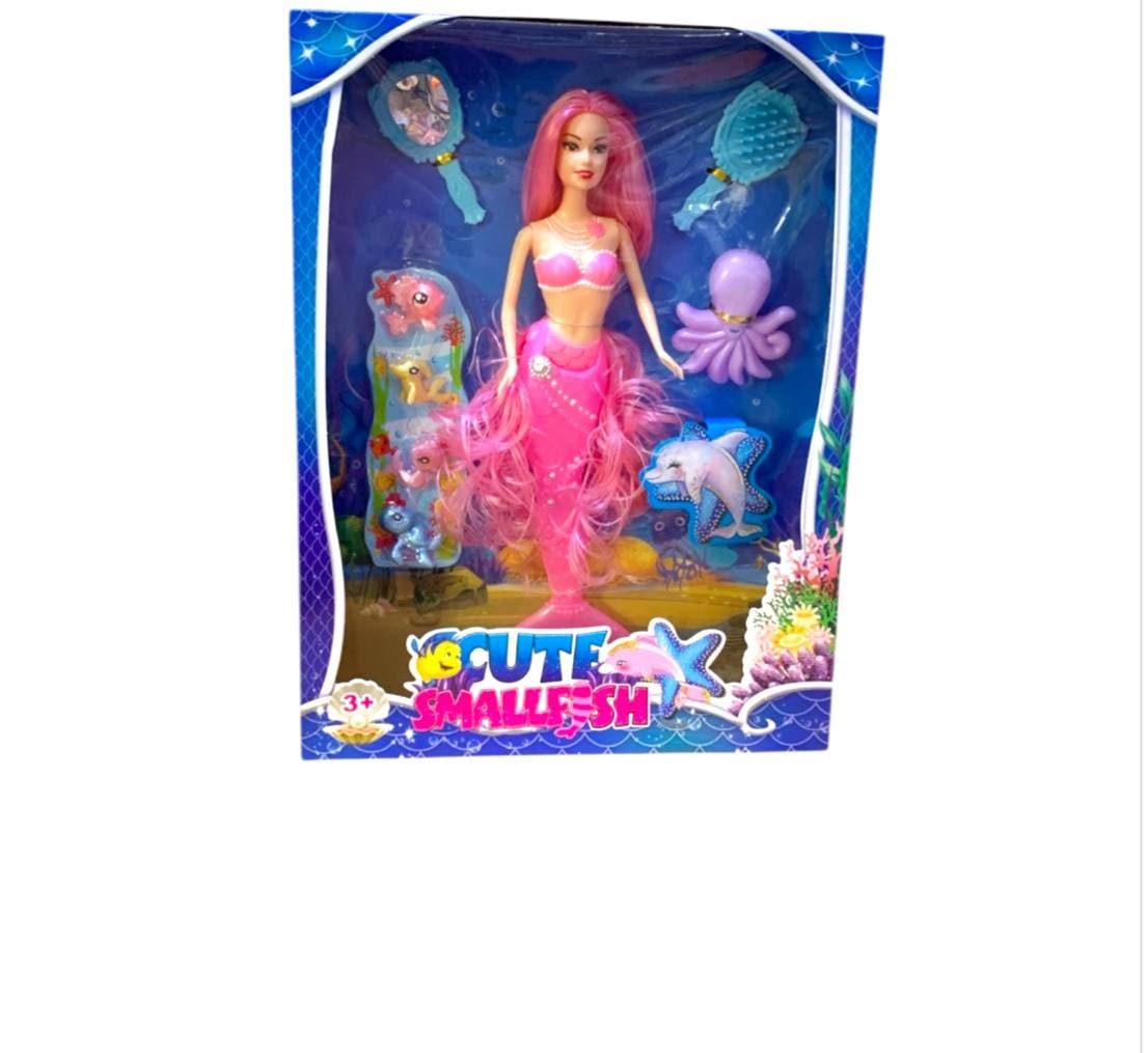 Alsafwa T-371-2 Little Mermaid Doll Toy for Girls - Pink