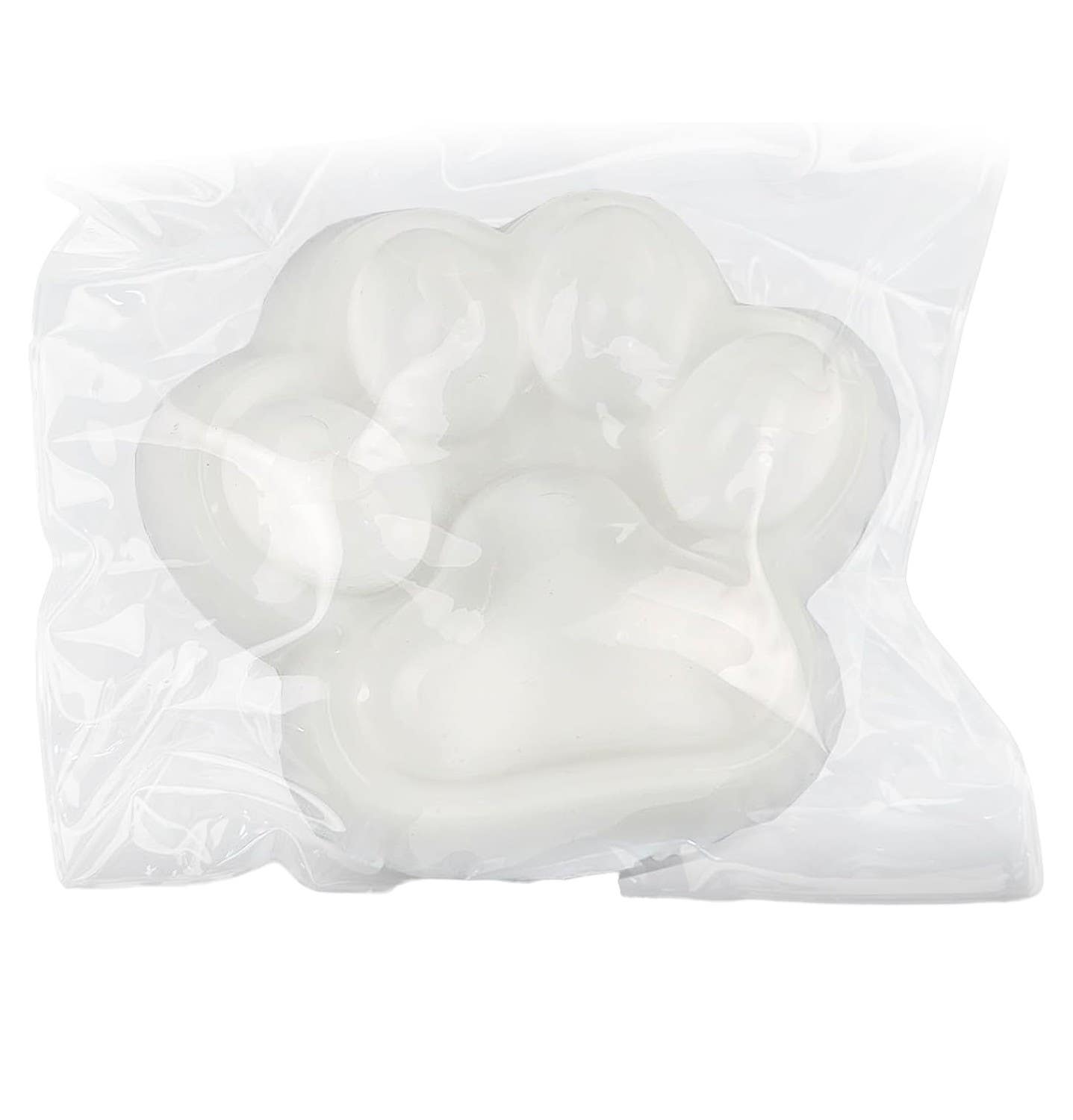 Vanest Stress Relief Design Silicone Squishy Cat Paw Toy, Large - Clear