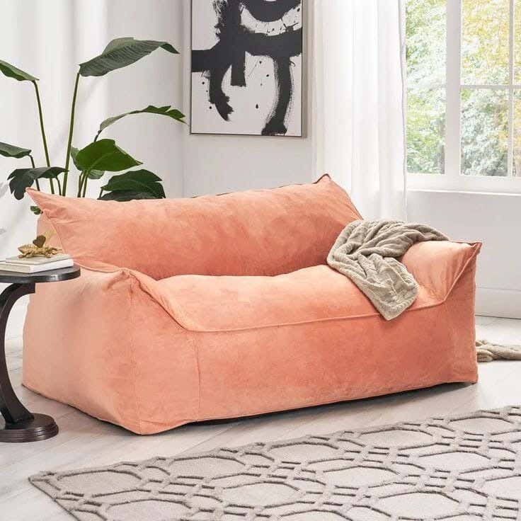 Bean bag sofa, Sabia material, 75 x 90 x 45 cm - onion