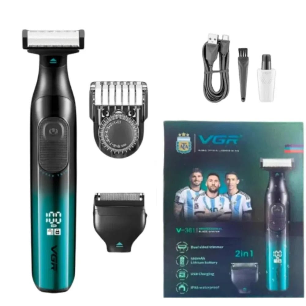 VGR V-361 Hair Trimmer, 500 mAh - Black Green