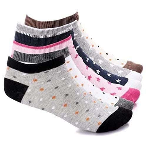 Women's 6-Piece Sock Set, One Size, Cotton - Multicolor