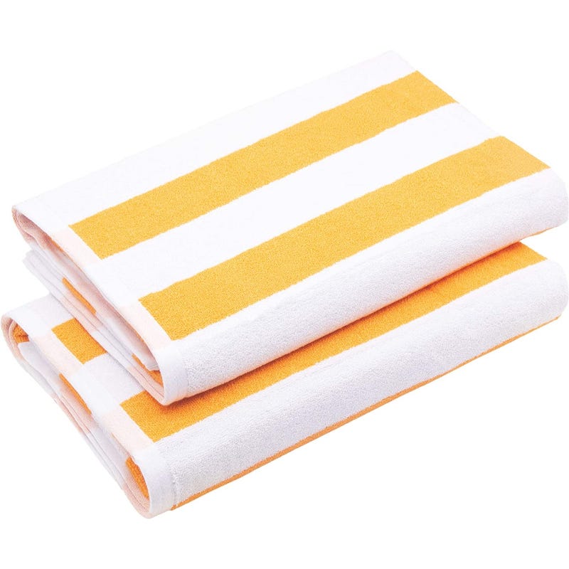 Signoola Cotton Beach Towel, 2 Pcs, 180×70 cm - Orange White