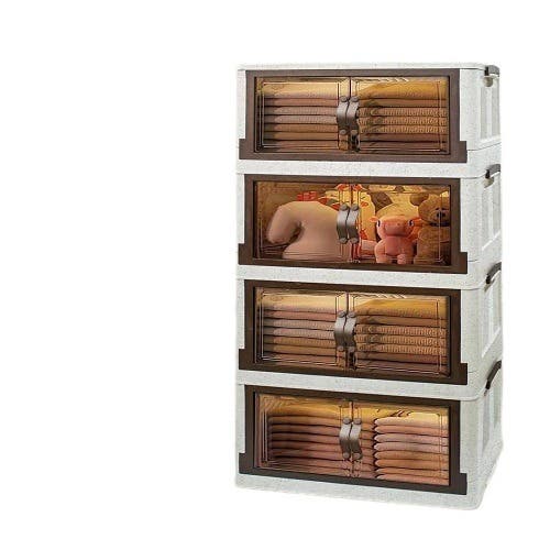4-shelf storage unit, 72x43x150 cm, plastic - white