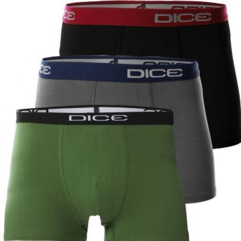 Dice Men'S Fabric Boxer Shorts Set, 3 Pieces