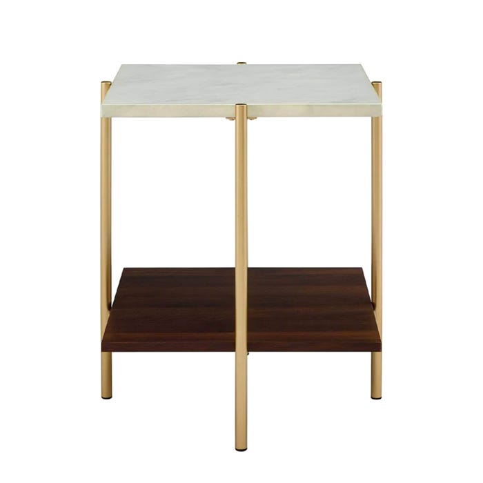 Metal Side Table, 60×45 cm - Gold