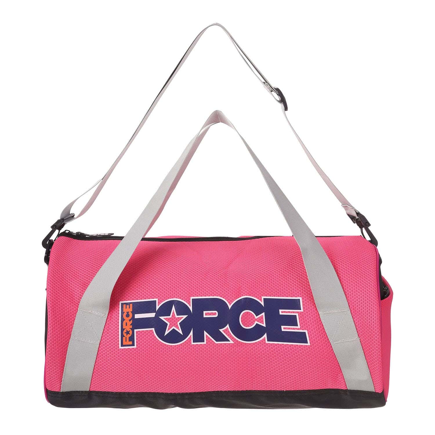 Force Sports Shoulder Bag, 2 zippers, 25×45 cm - Fuchsia
