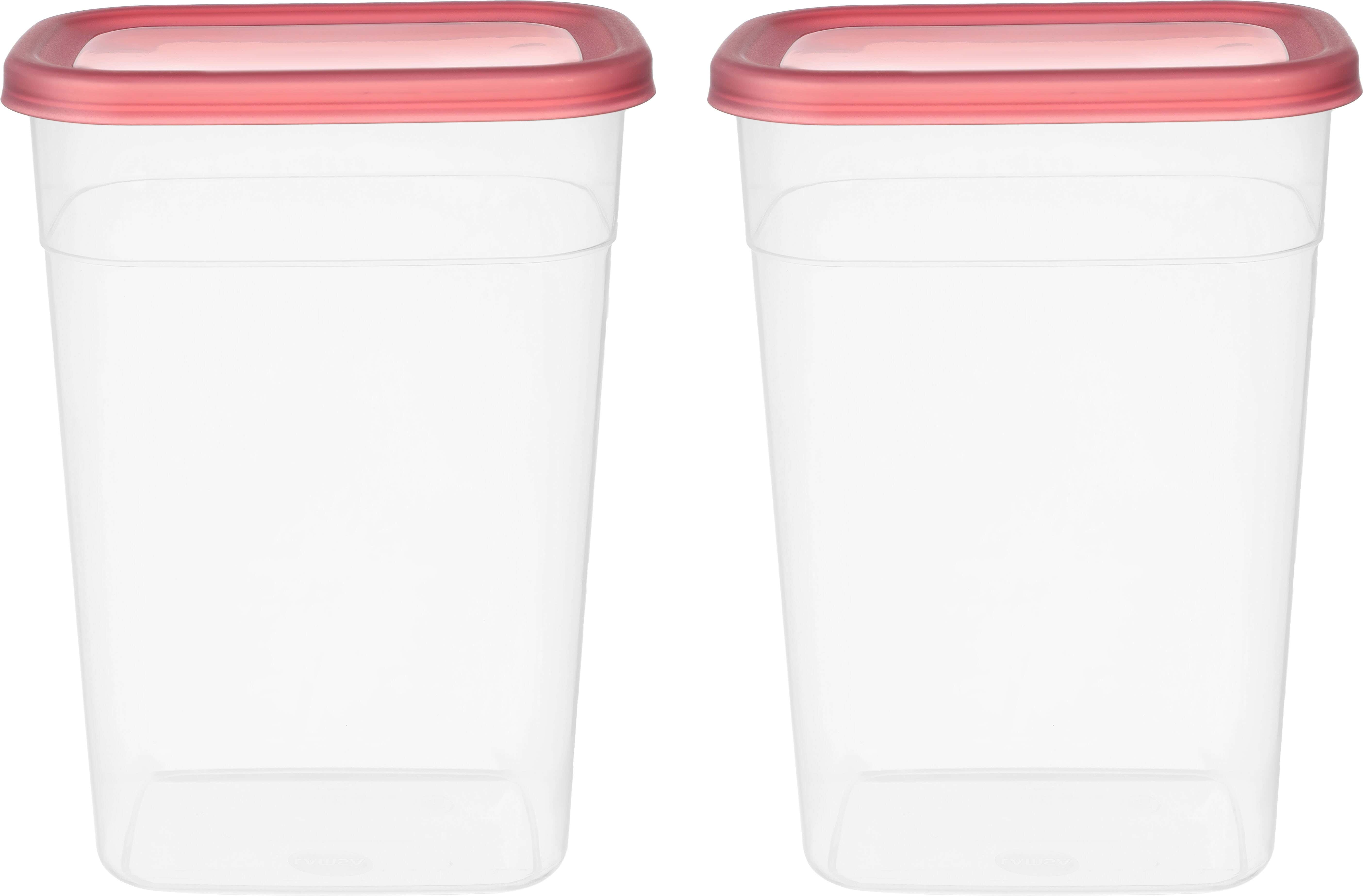 Lamsa Plast Plastic Legumes Box Set, 2 Pieces, 2500 ml - Dark Red