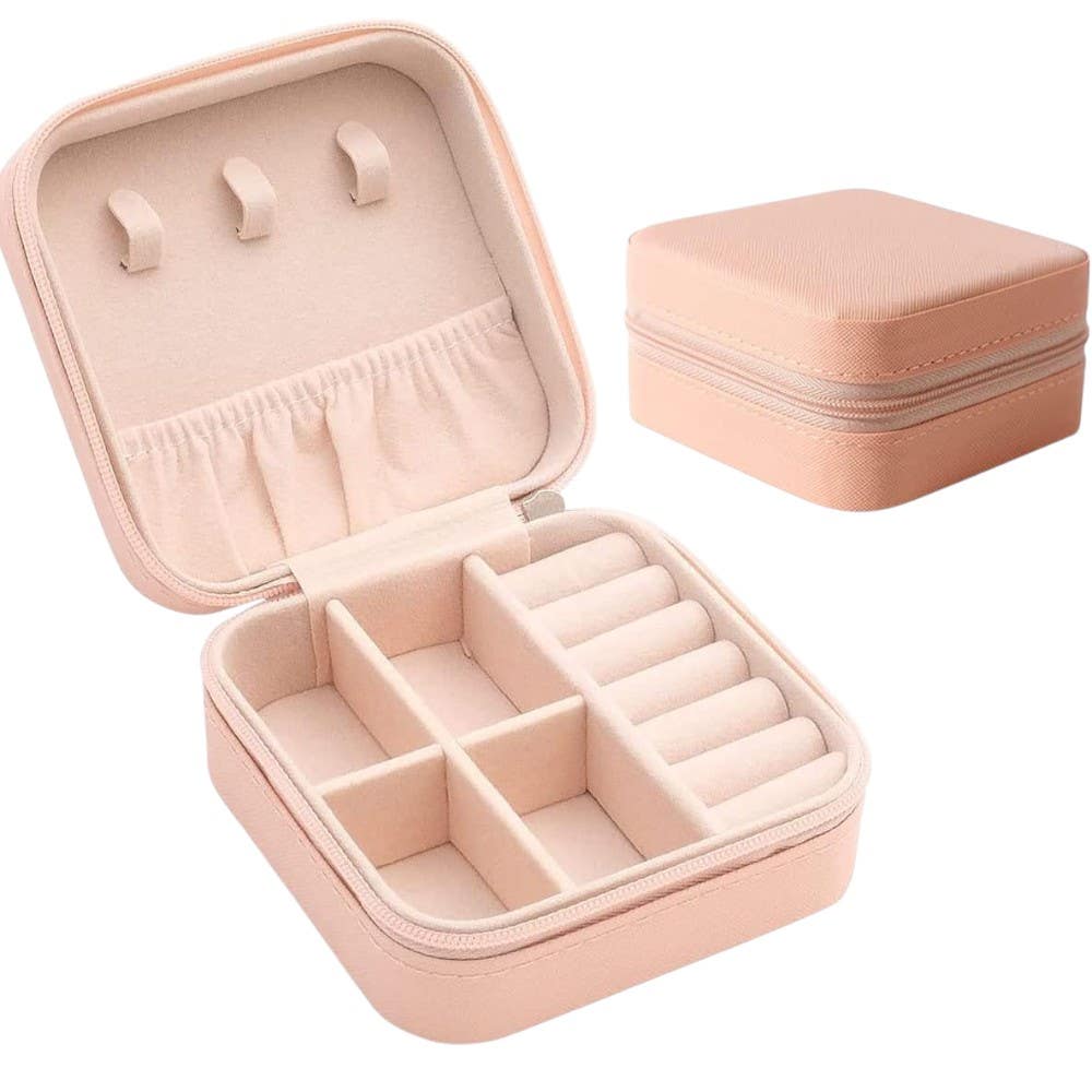 Three Layers Pu Leather Jewelry Storage Box - Pink