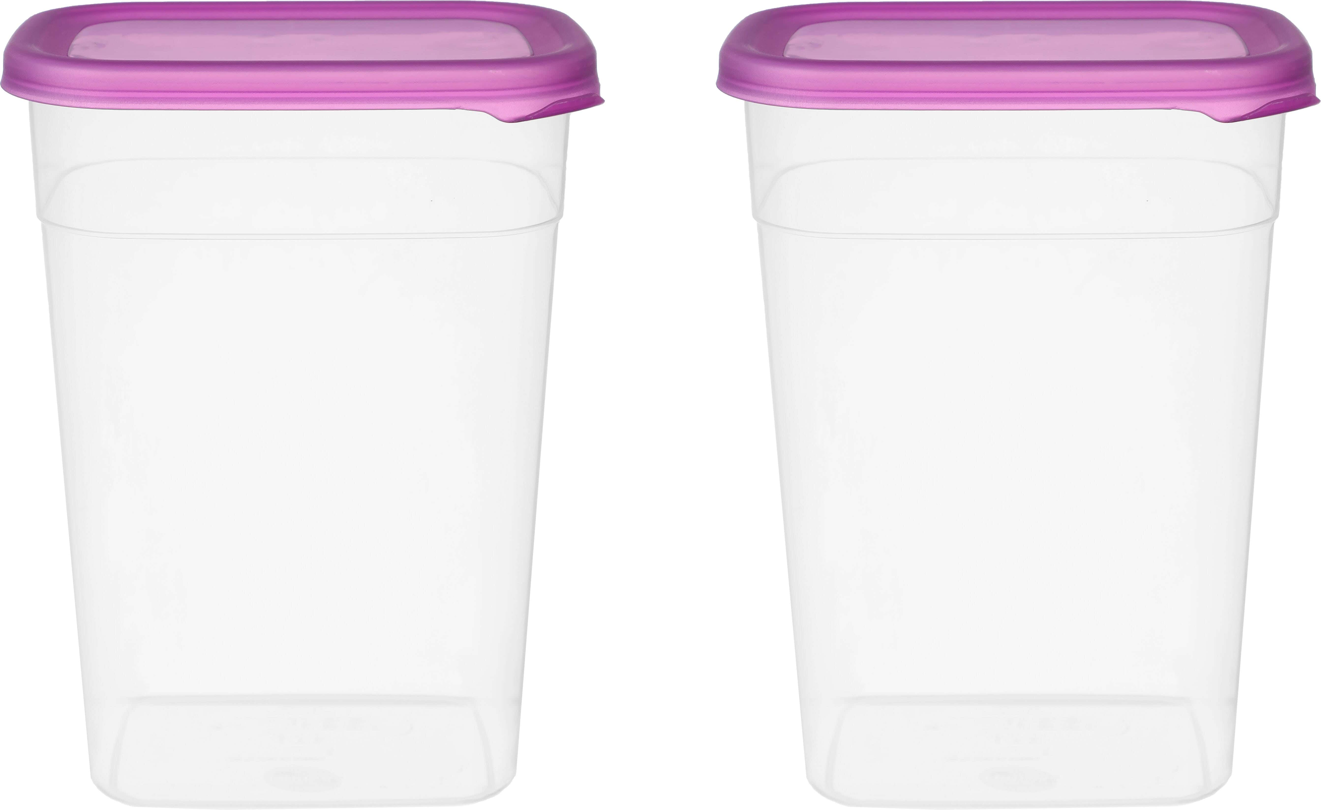 Lamsa Plast Plastic Legumes Box Set, 2 Pieces, 2500 ml - Mauve