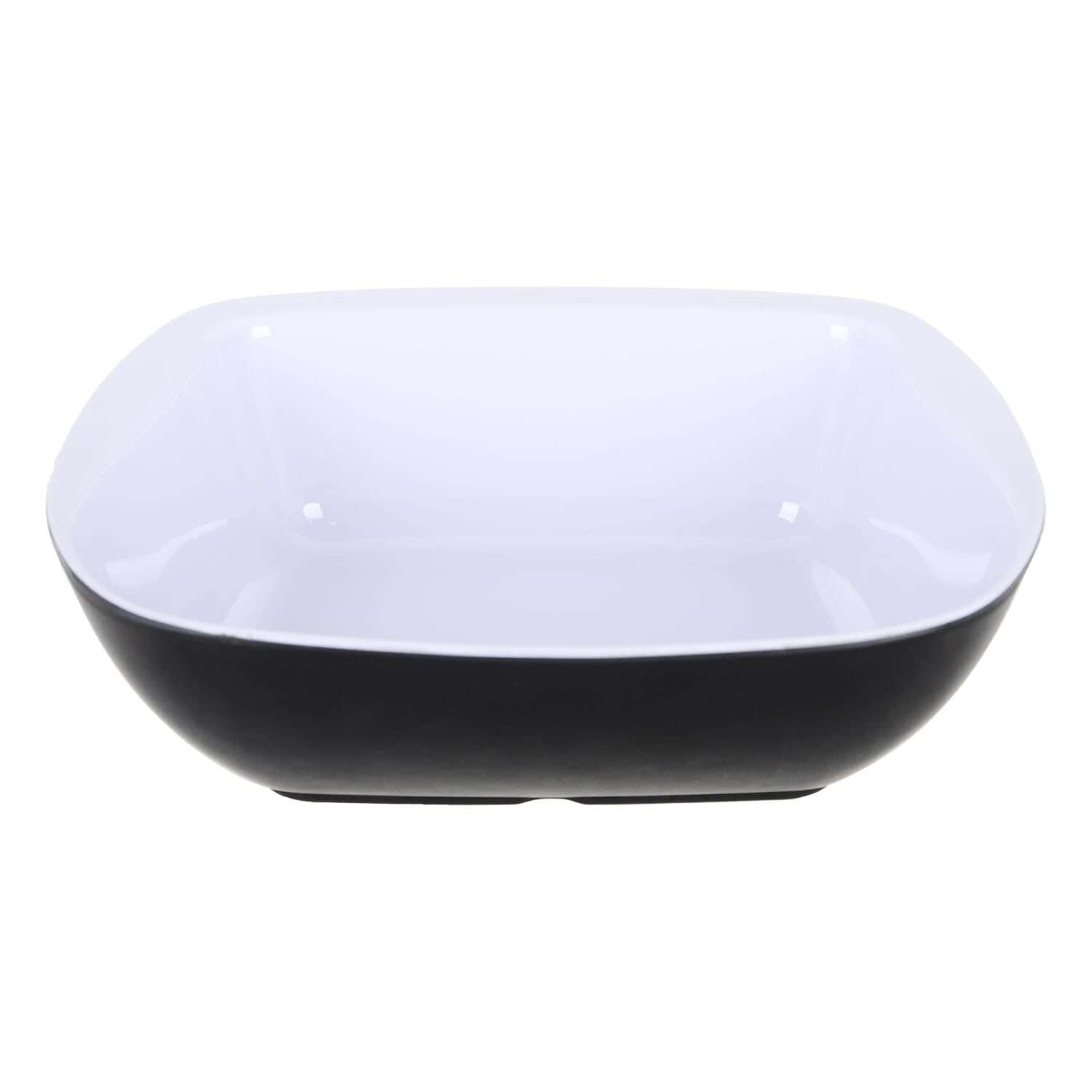 Bright Designs Melamine Bowl, 26 cm - White Black