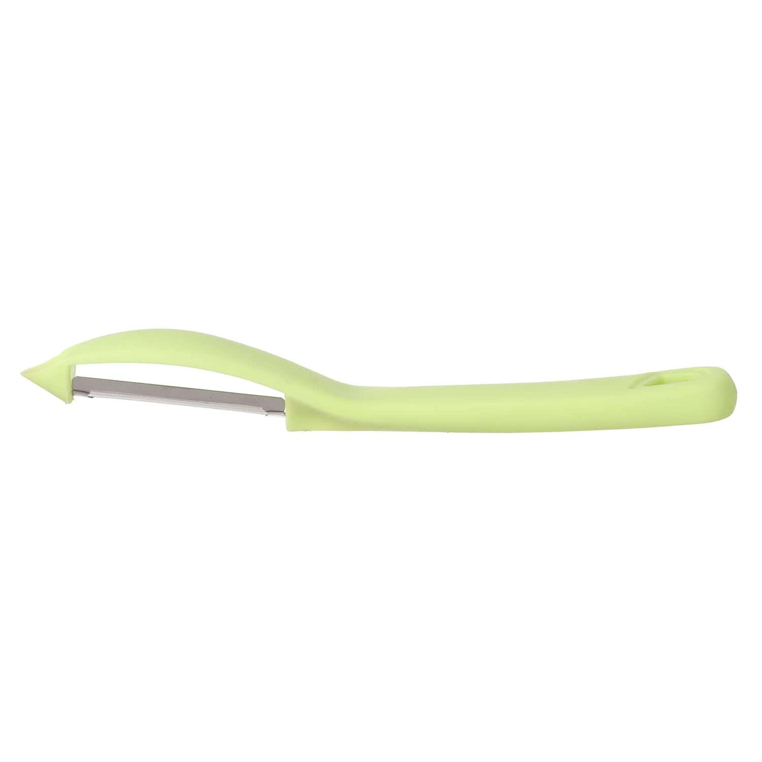 Plastic Potato Peeler, Stainless Steel Blade, 15 cm - Light Green