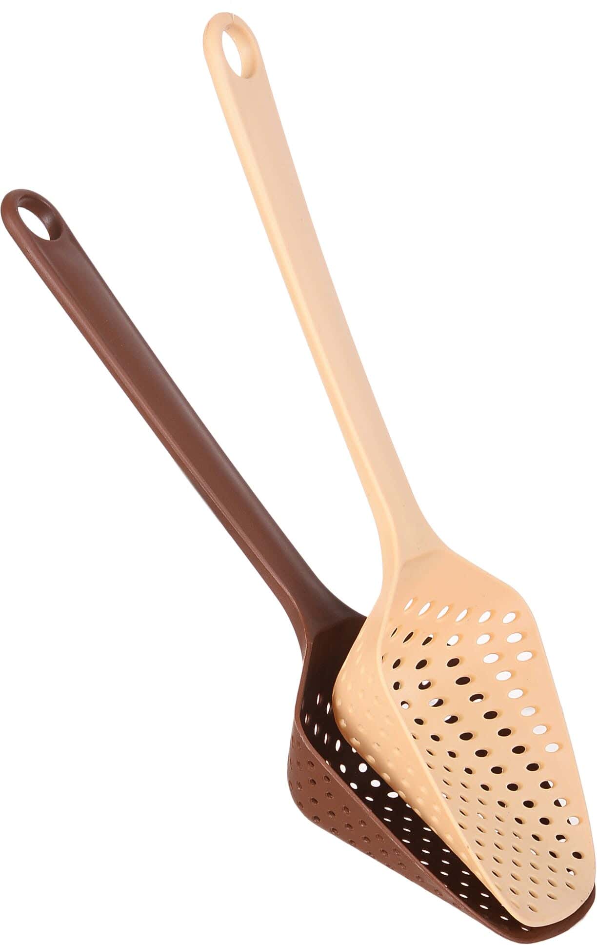 Winner Plast Plastic Pasta Carrier Set, 2 Pieces, 30 cm - Brown Beige