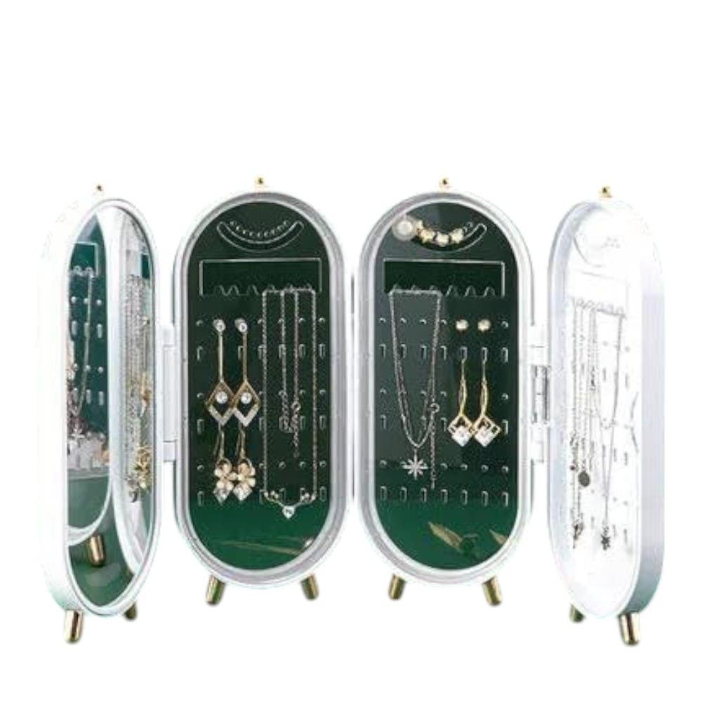 4 Foldable Sides Acrylic Jewelry Organizer - White