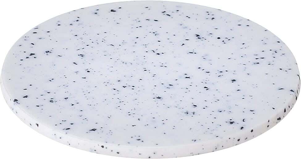 Bright Designs Round Melamine Coasters, 10 cm - White Black