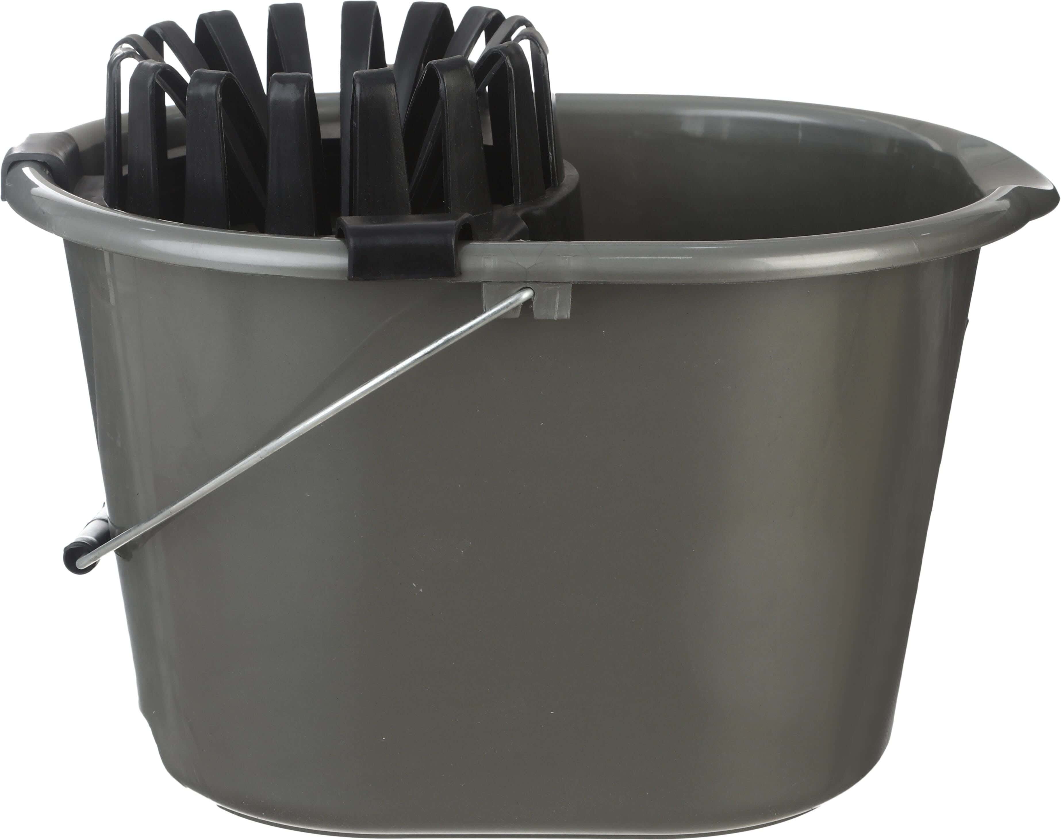 El Hoda Plastic Wiping Bucket with Squeezer, 20 Liters - Olive