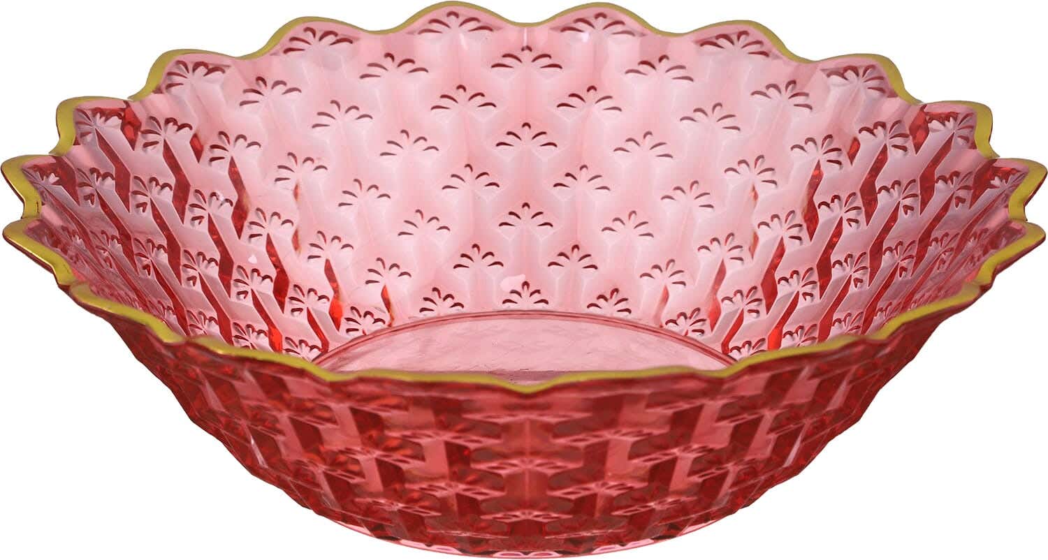Acrylic Fruit Plate, 27.5 cm - Red Gold