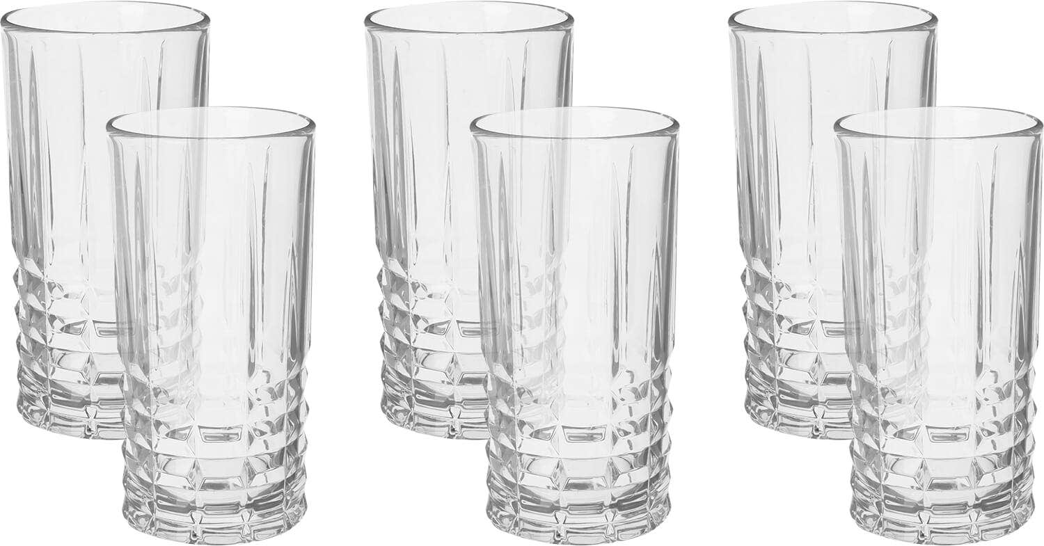 Blink Max Glass Cups Set, 6 Pieces, 440 ml - Clear