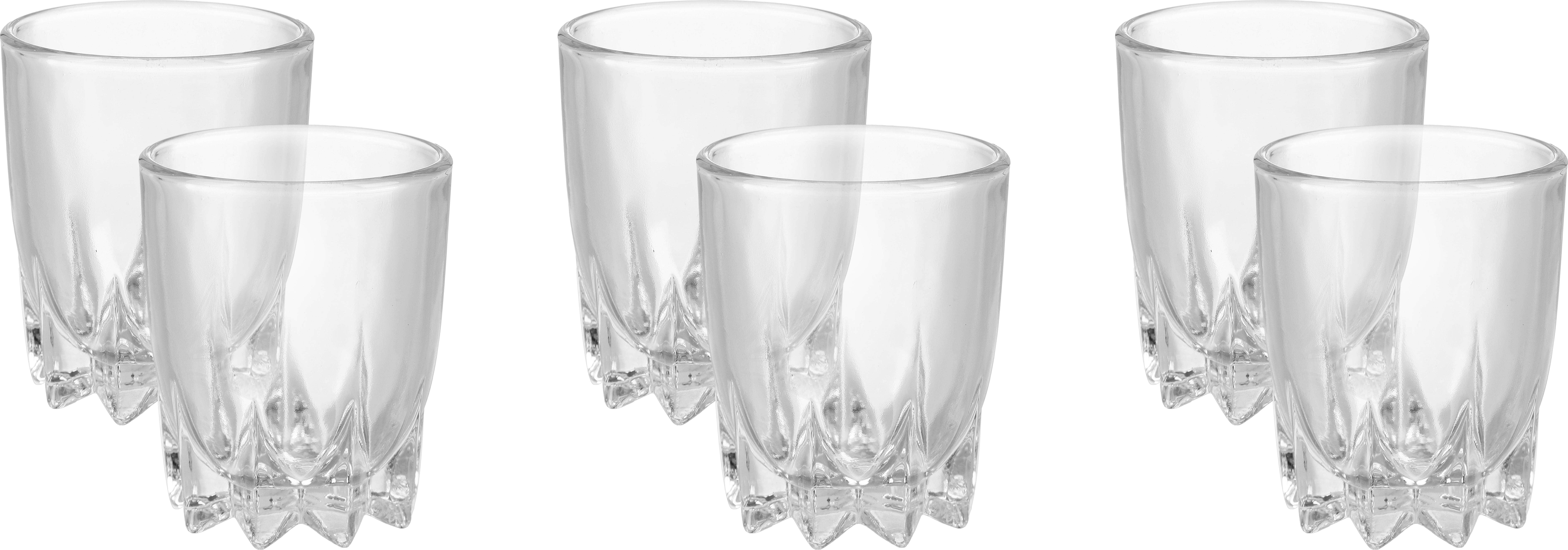 City Glass Tea Cup Set, 6 Pieces, 170 ml - Clear
