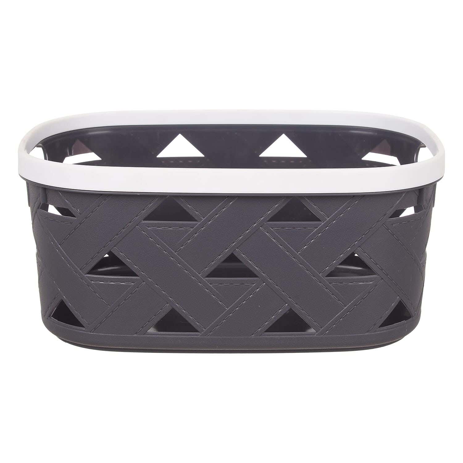 Rectangular Plastic Laundry Basket, 21×30×16 cm - Dark Grey