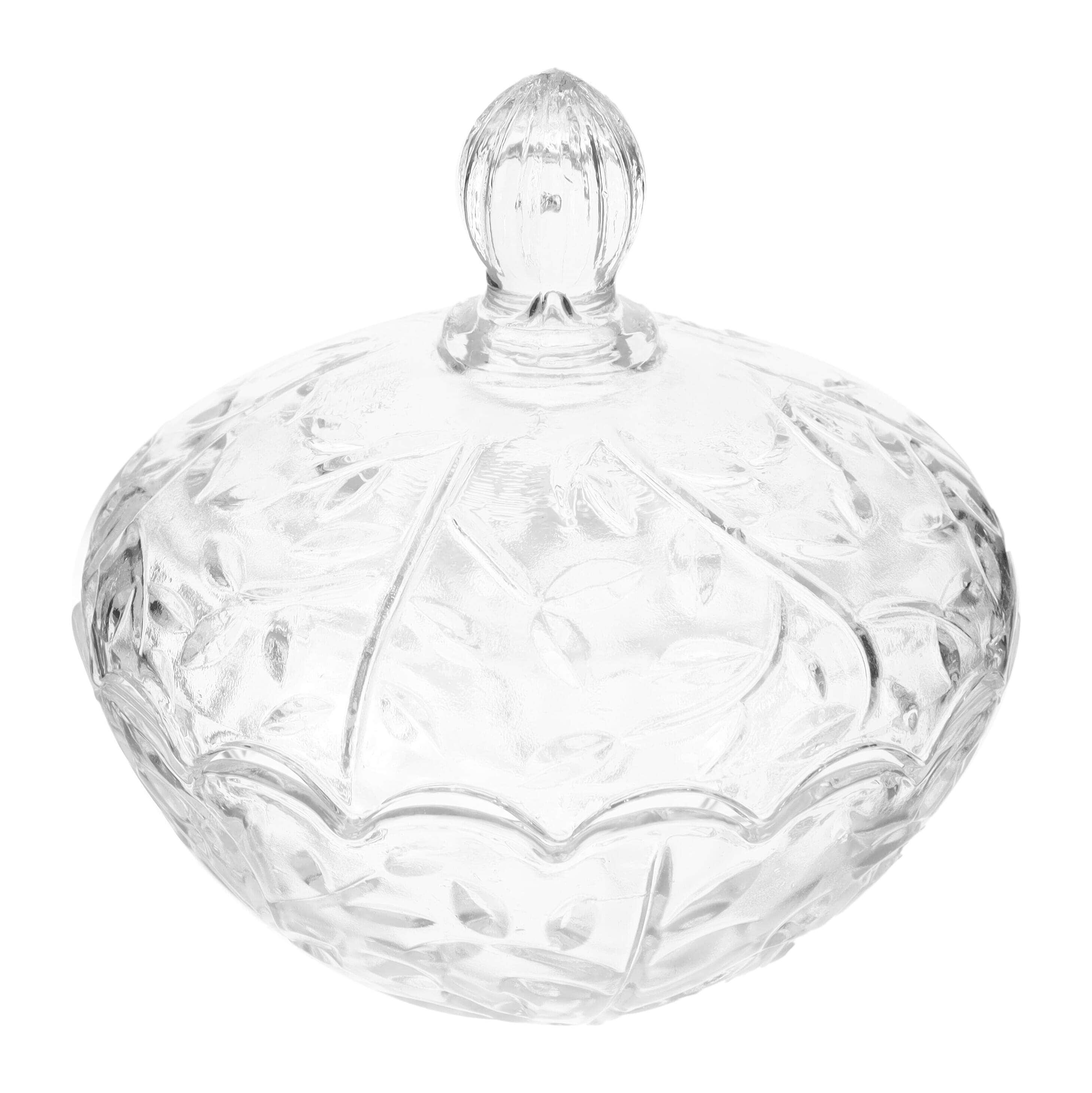 Galaxy Glass Glass Bonbonniere With Cover, 13 cm - Clear