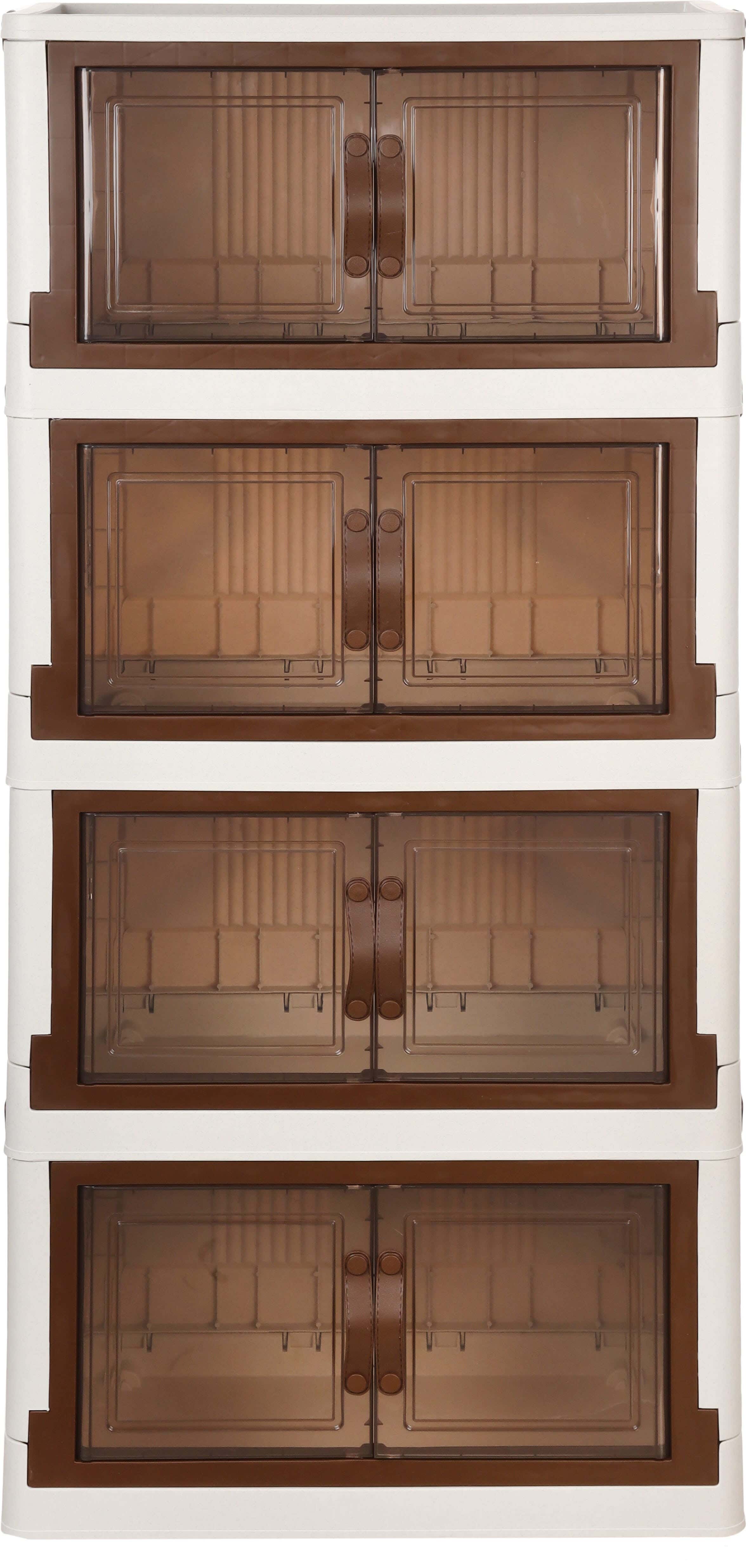 Al Wataneya Plastic Mini Elite Wardrobe, 4 Layes, 125×56×32 cm - Off White