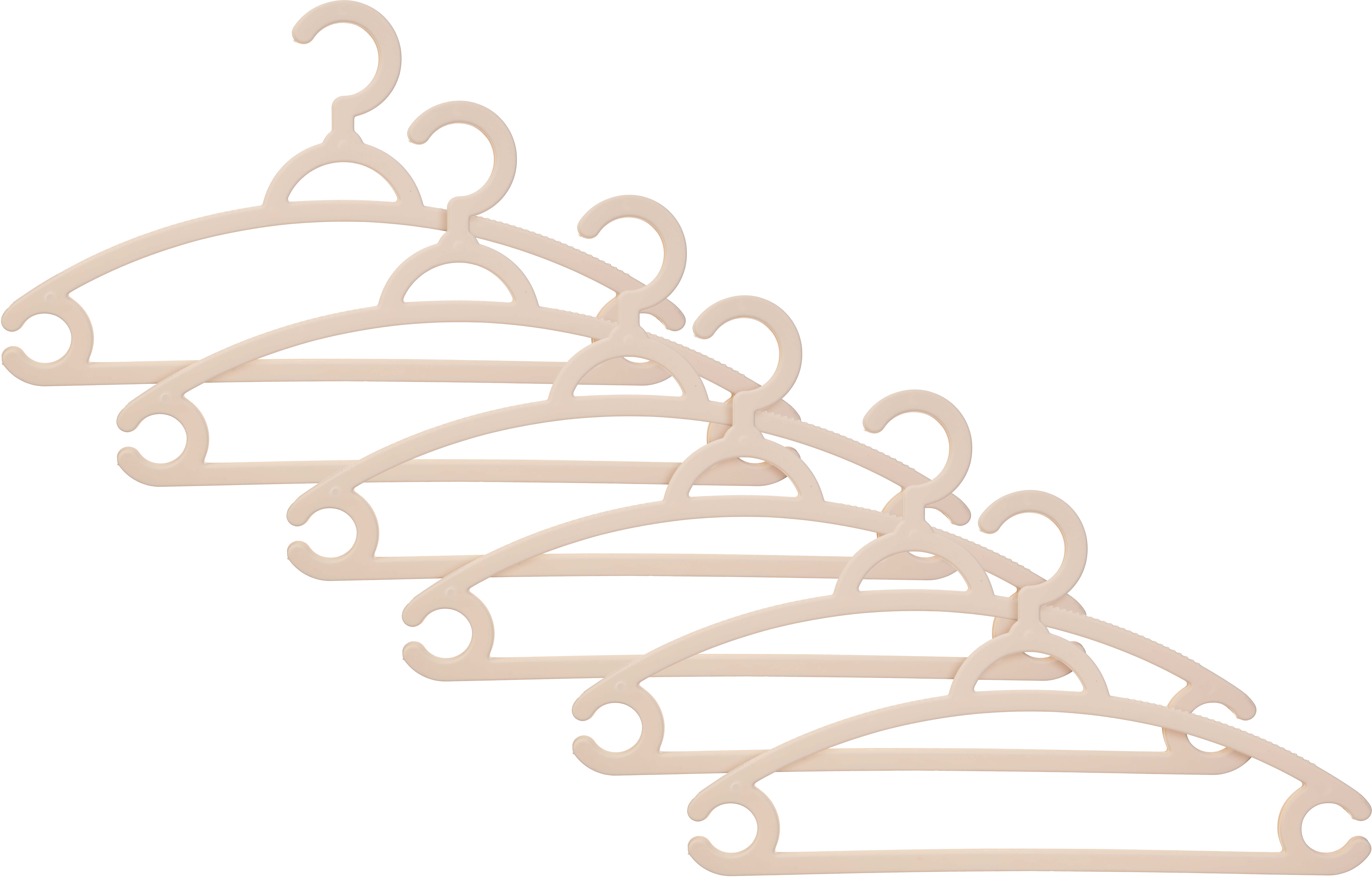 Al Wataneya Plastic Clothes Hanger Set, 6 Pieces, 41 cm - Beige