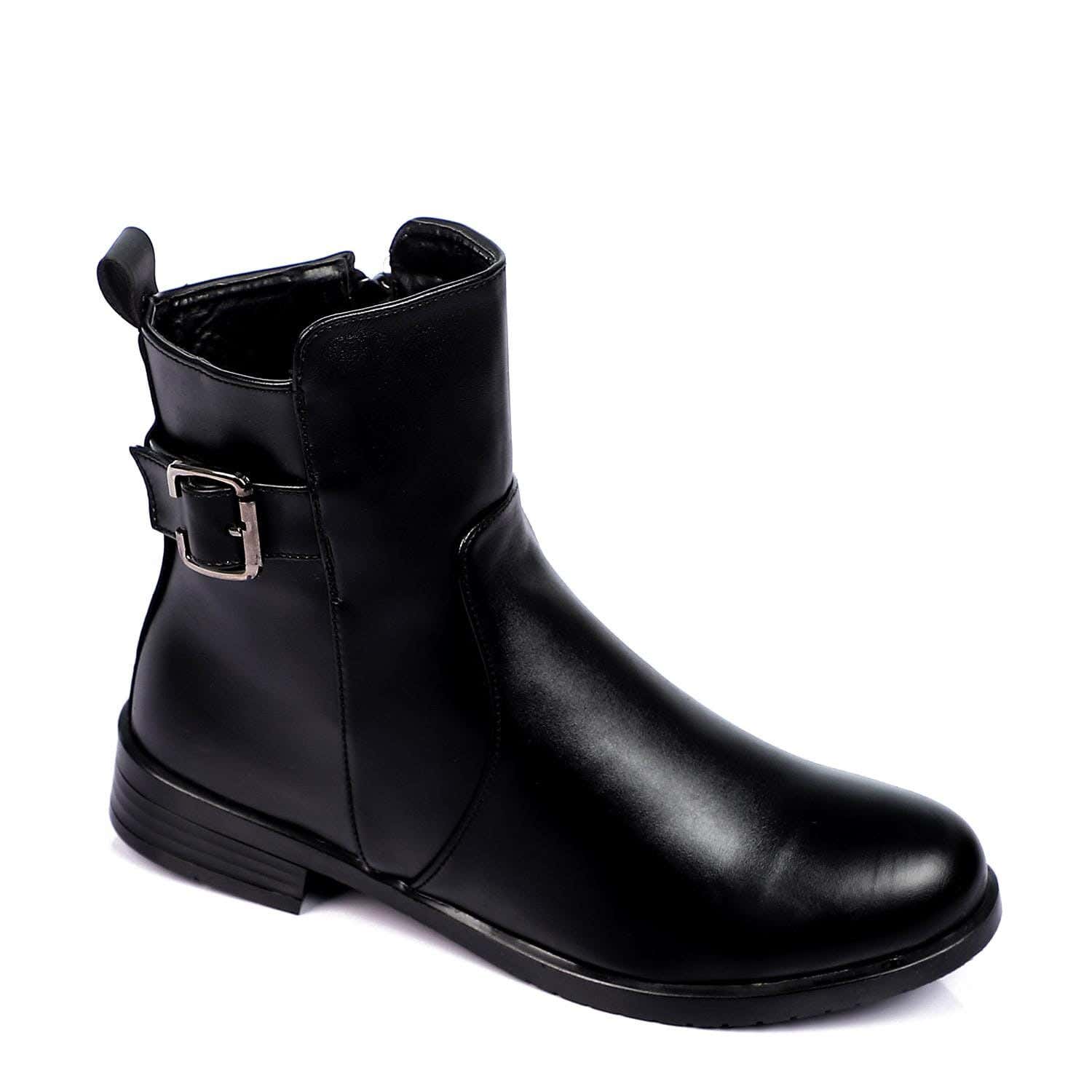 Xo Style Women Mid Heel Leather Ankle Boot