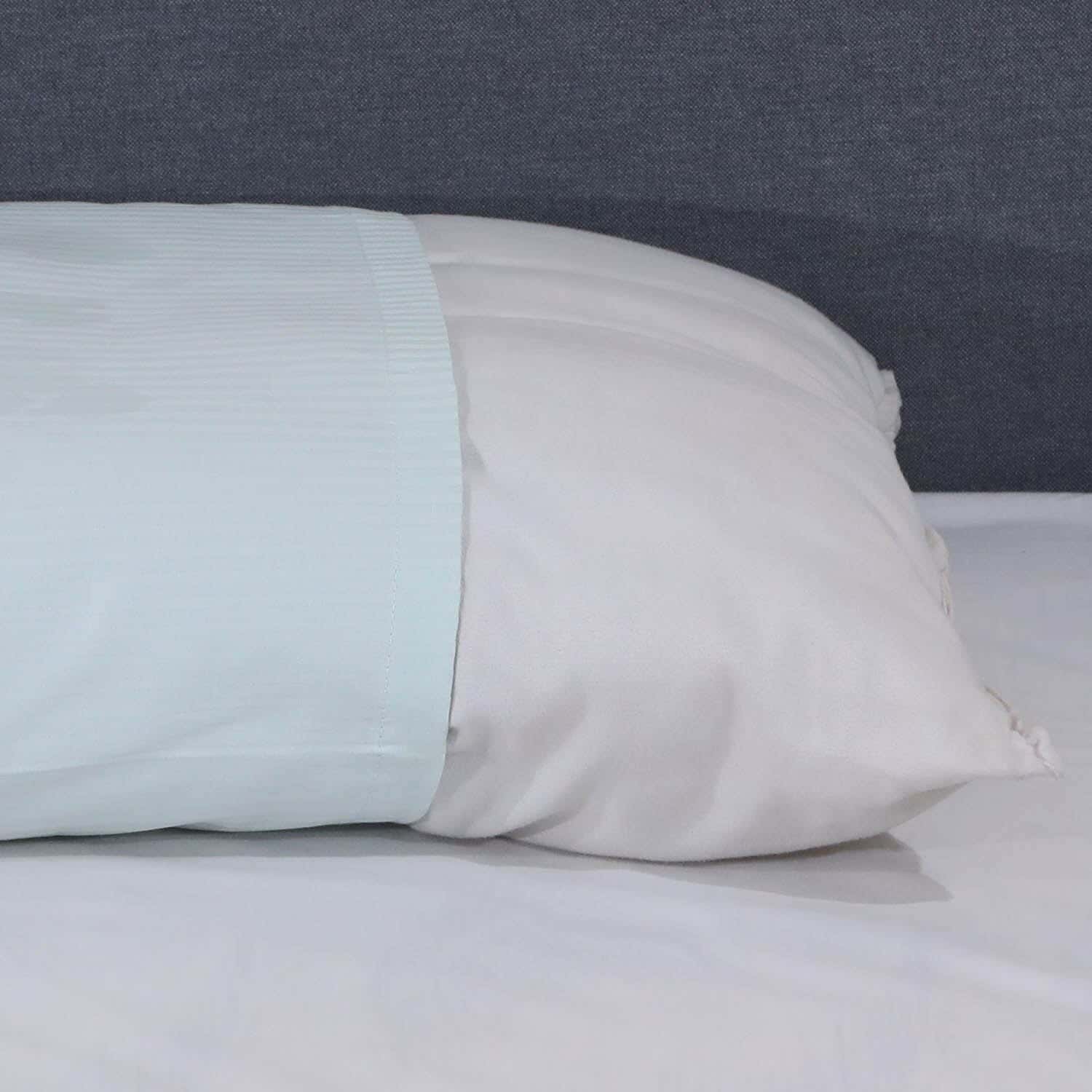 Mehalla Cotton Bed Pillowcase, 45X120 cm - Light Green