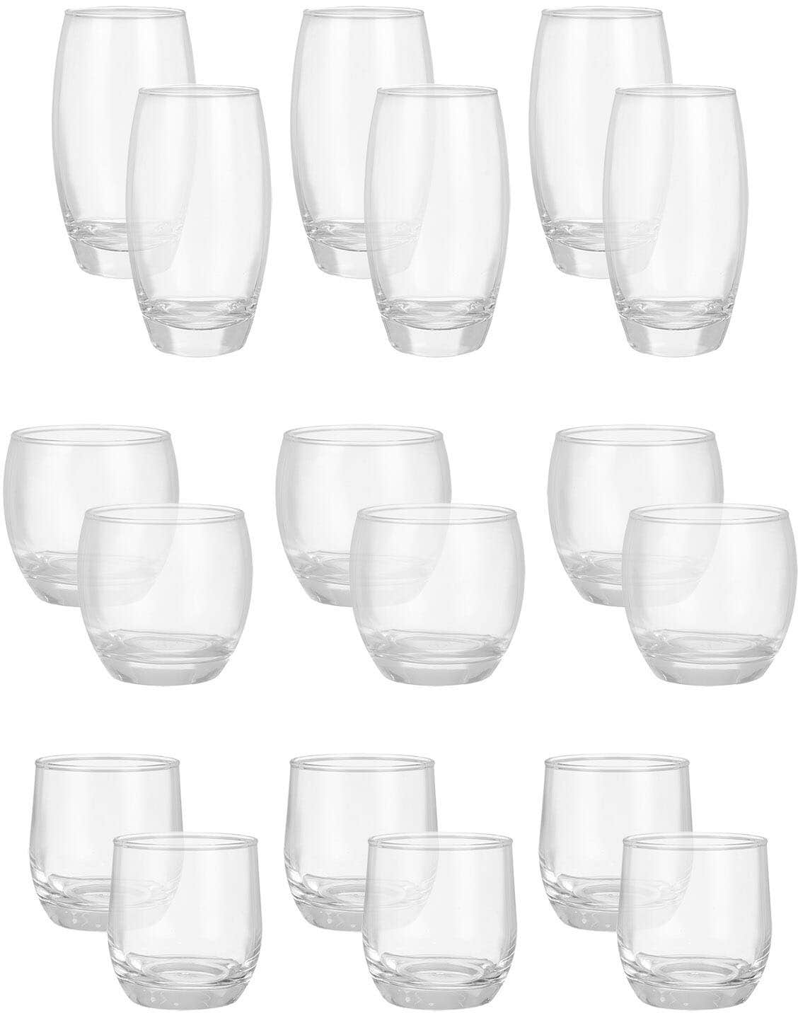 Pasabahce Glass Juice Set, 18 Pieces - Clear