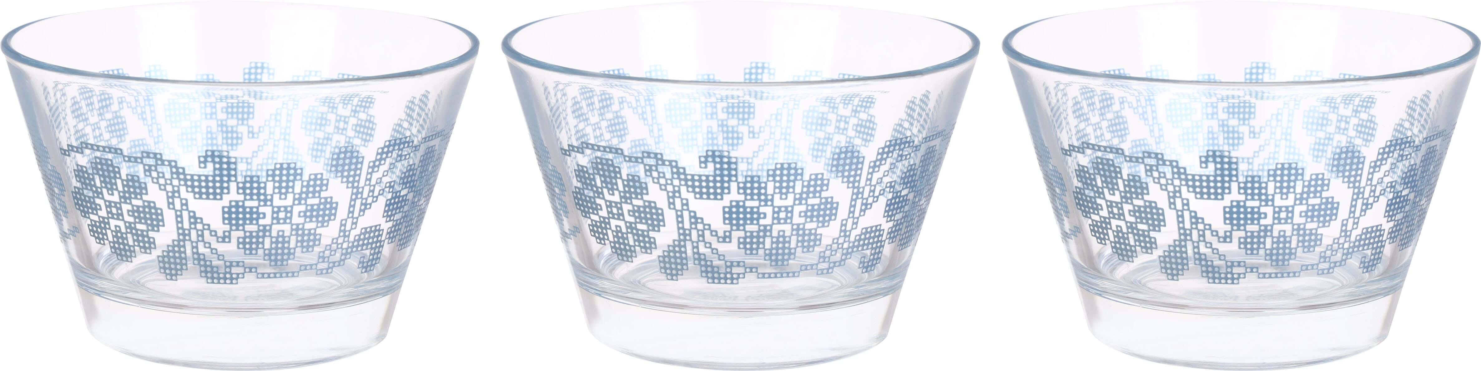 Dimlaj Glass Bowl Set, 3 Pieces, 120 ml - Clear