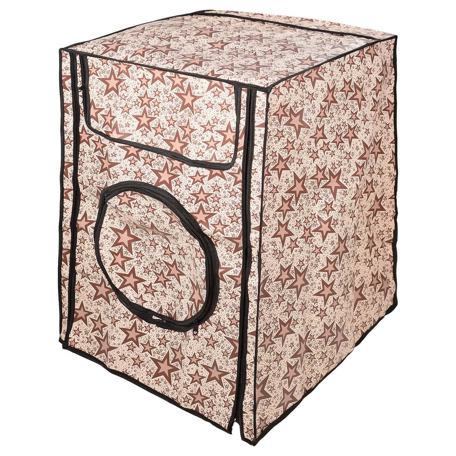 Al Alaalmia Leather Full Automatic Washing Machine Cover, 60×85×60 cm - Beige Brown