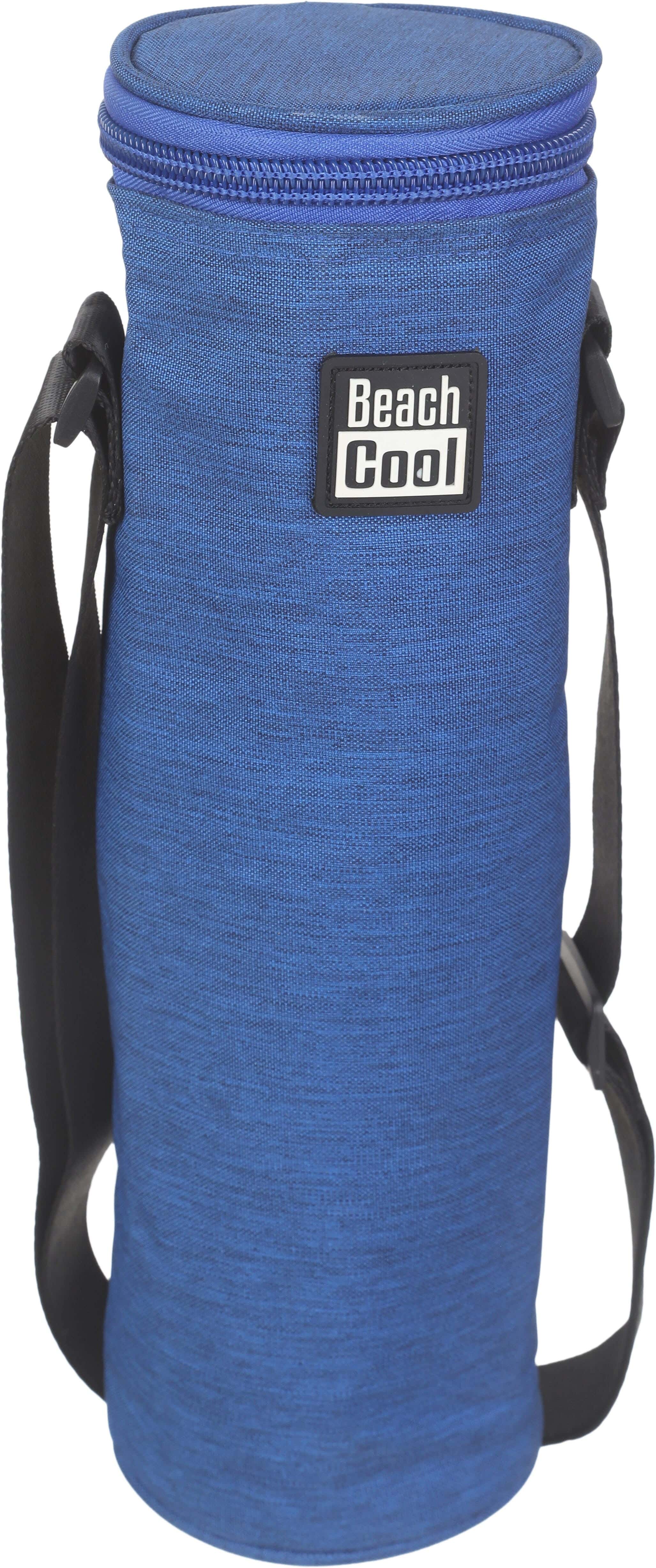 Beach Cool Linen Water Bottle Thermal Bag, 1.5 Liter, 1 Zipper - Blue