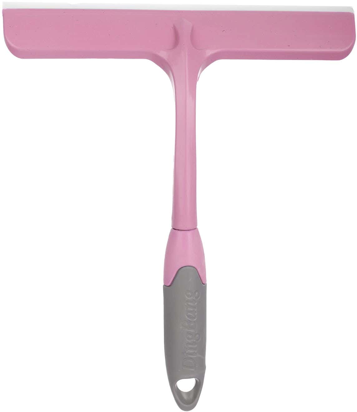 Plastic glass wiper with silicone handle, 23×29 cm - Pink