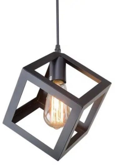Steel Modern Ceiling Chandelier, 1 Bulb, 80x40 cm - Black