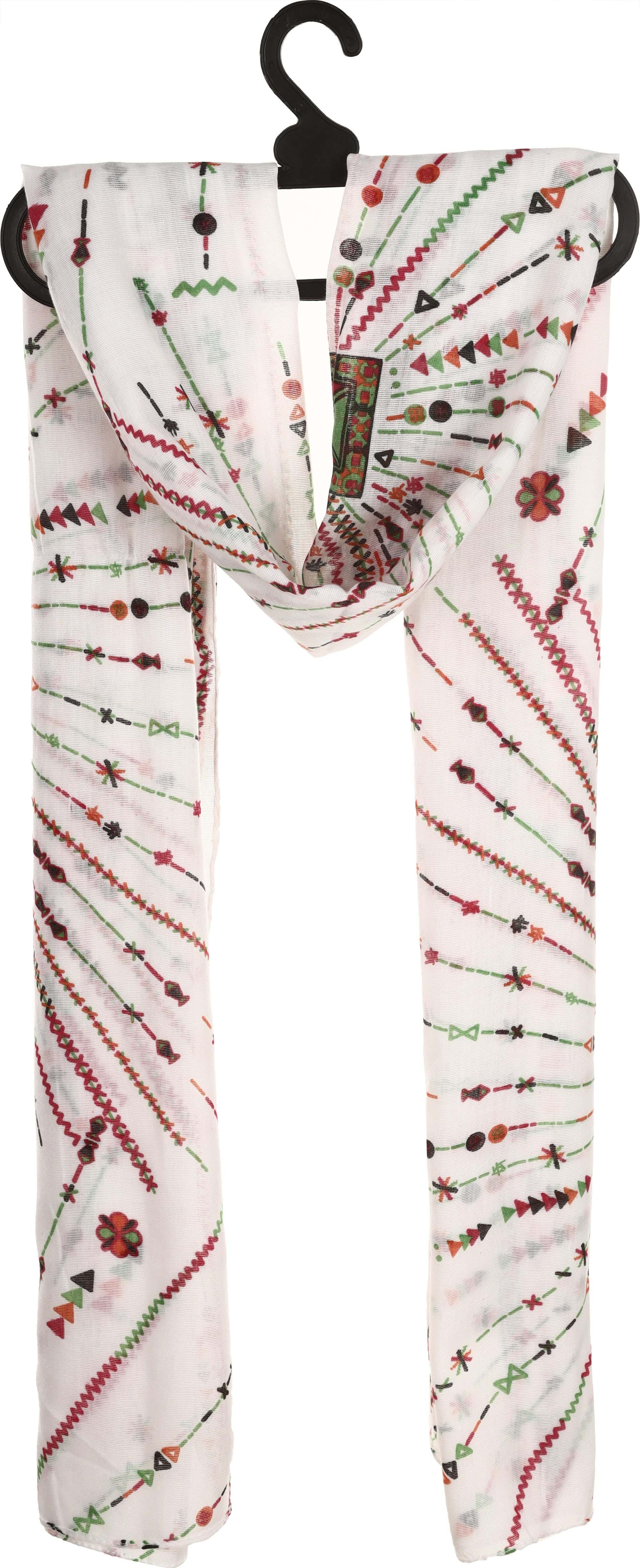 Printed Cotton Scarf, 180×75 cm