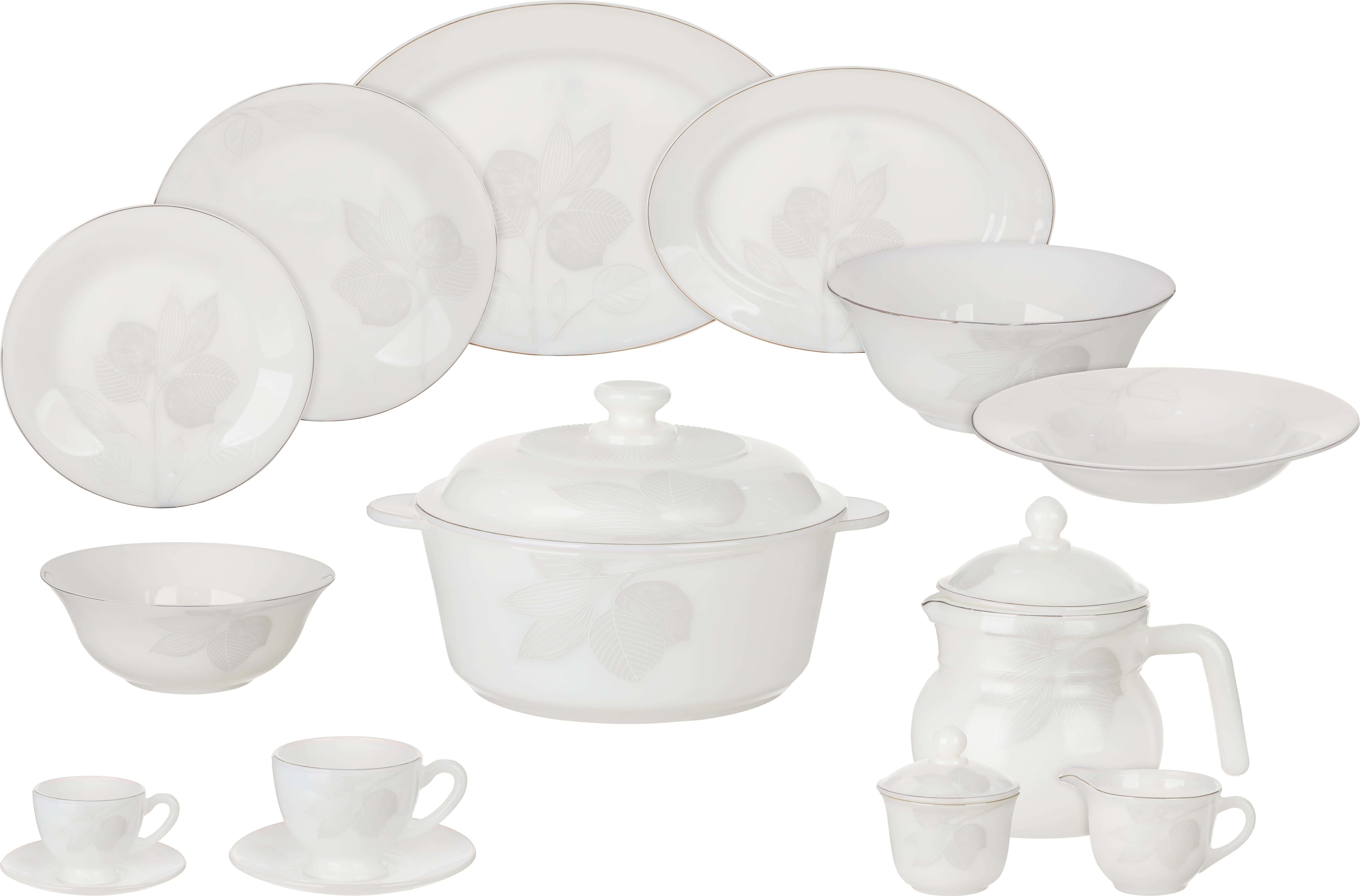 GEMYA Arcopal Round Dinner Set, 58 Pieces - White