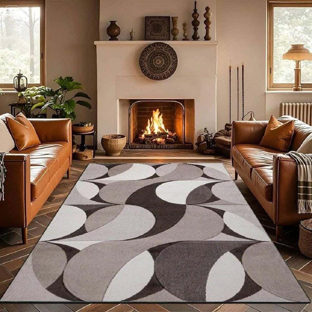 Line Sleep Dots Fabric Carpet protector, 160x250 cm - Multicolor
