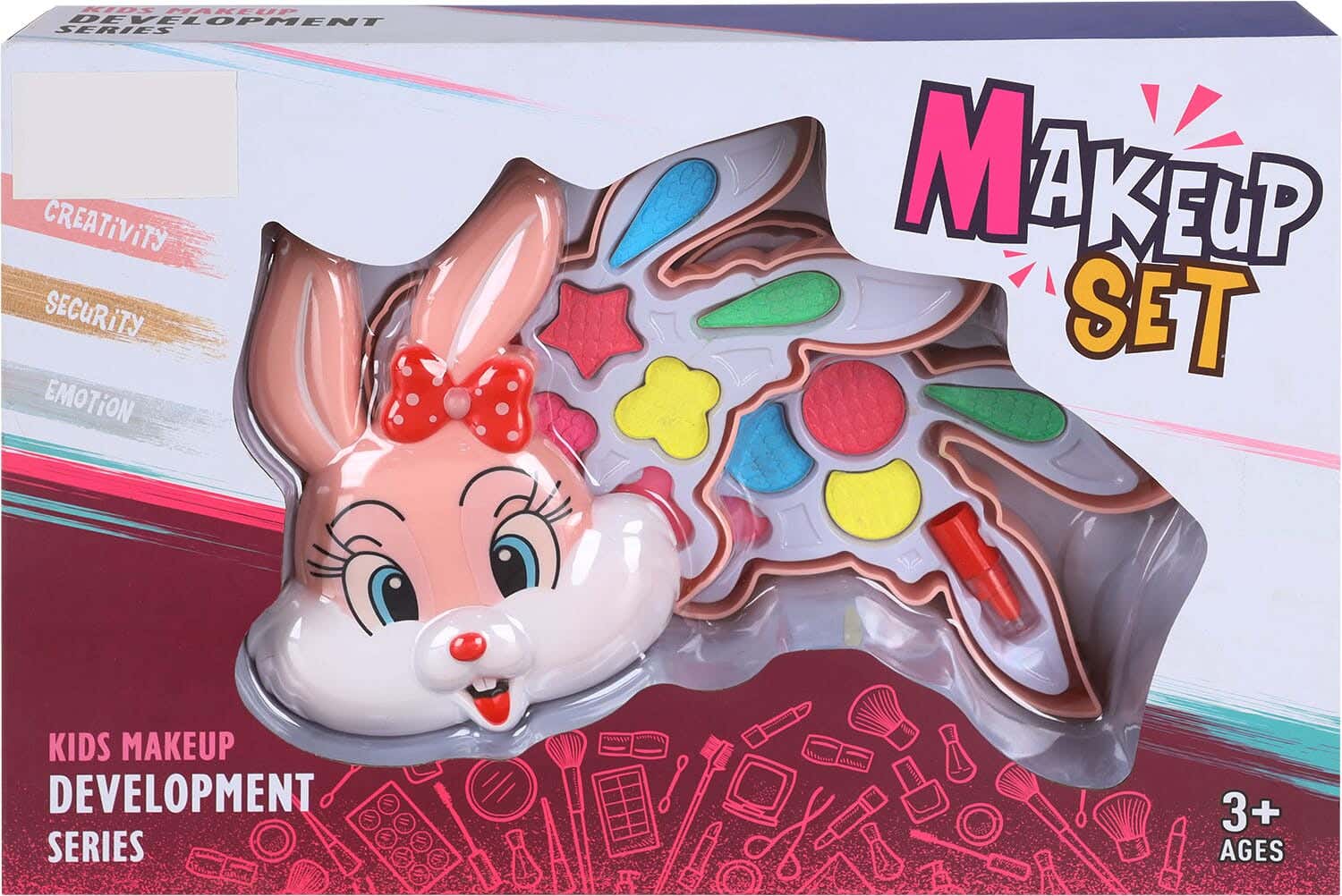 Rabbit Shape Makeup Set for Girls, 2 Layers - Multicolor