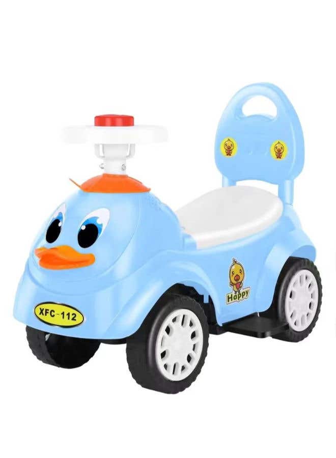 Plastic children's car with steering wheel for children, 4 wheels - Multicolor