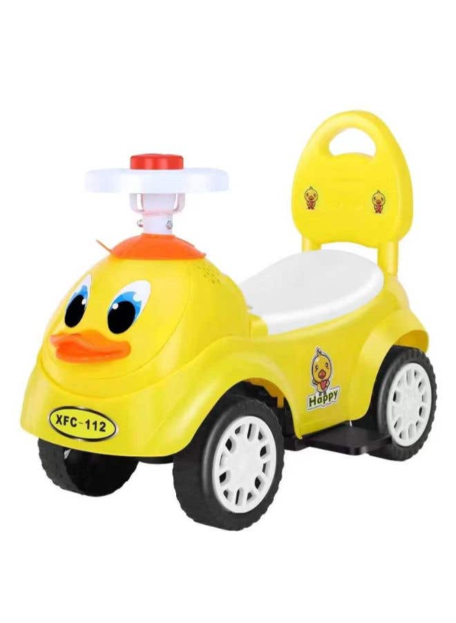 Plastic children's car with steering wheel for children, 4 wheels - Multicolor
