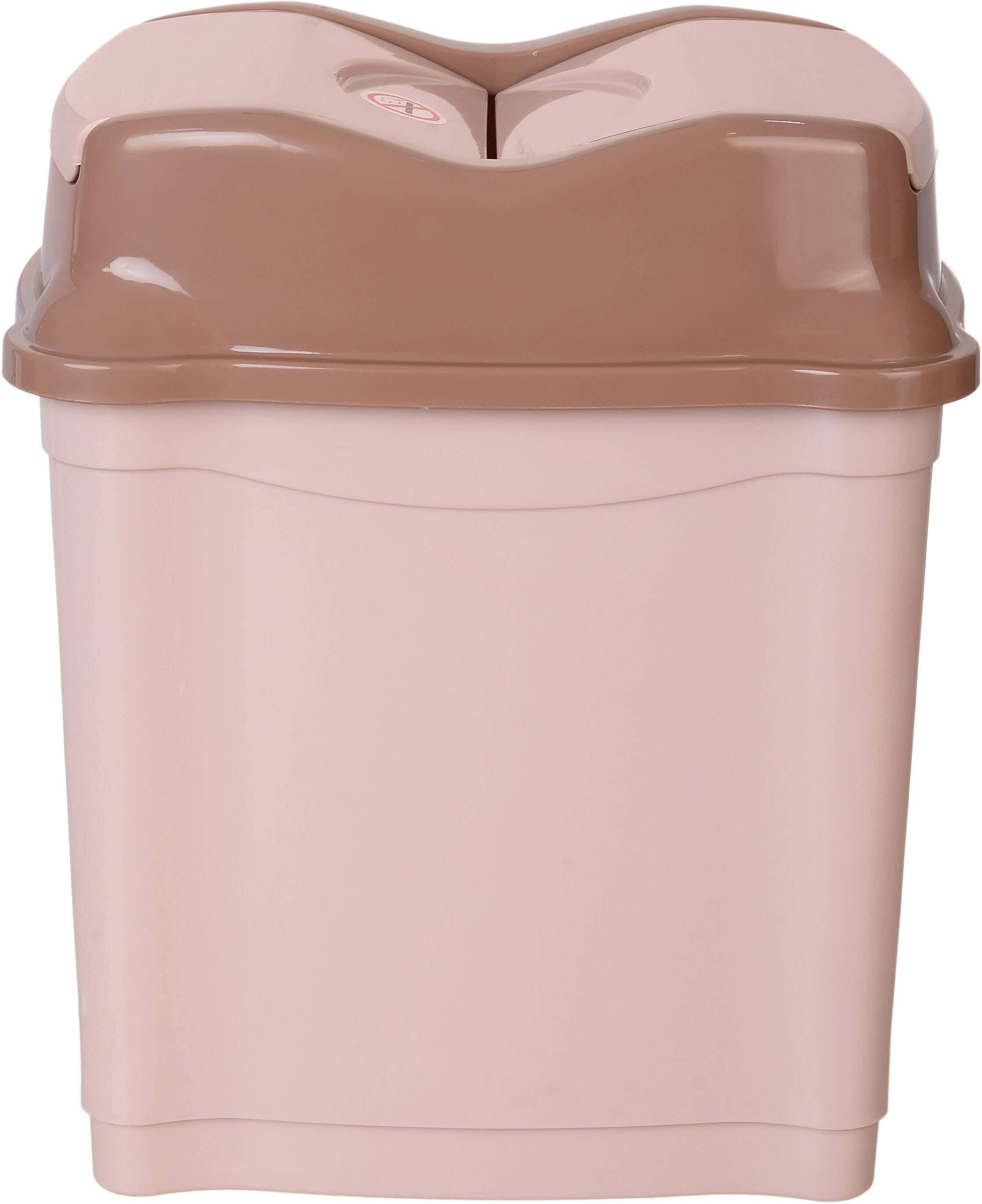 Winner Plast Rectangular Trash Bin , with Lid, 6 Litres - Cashmere