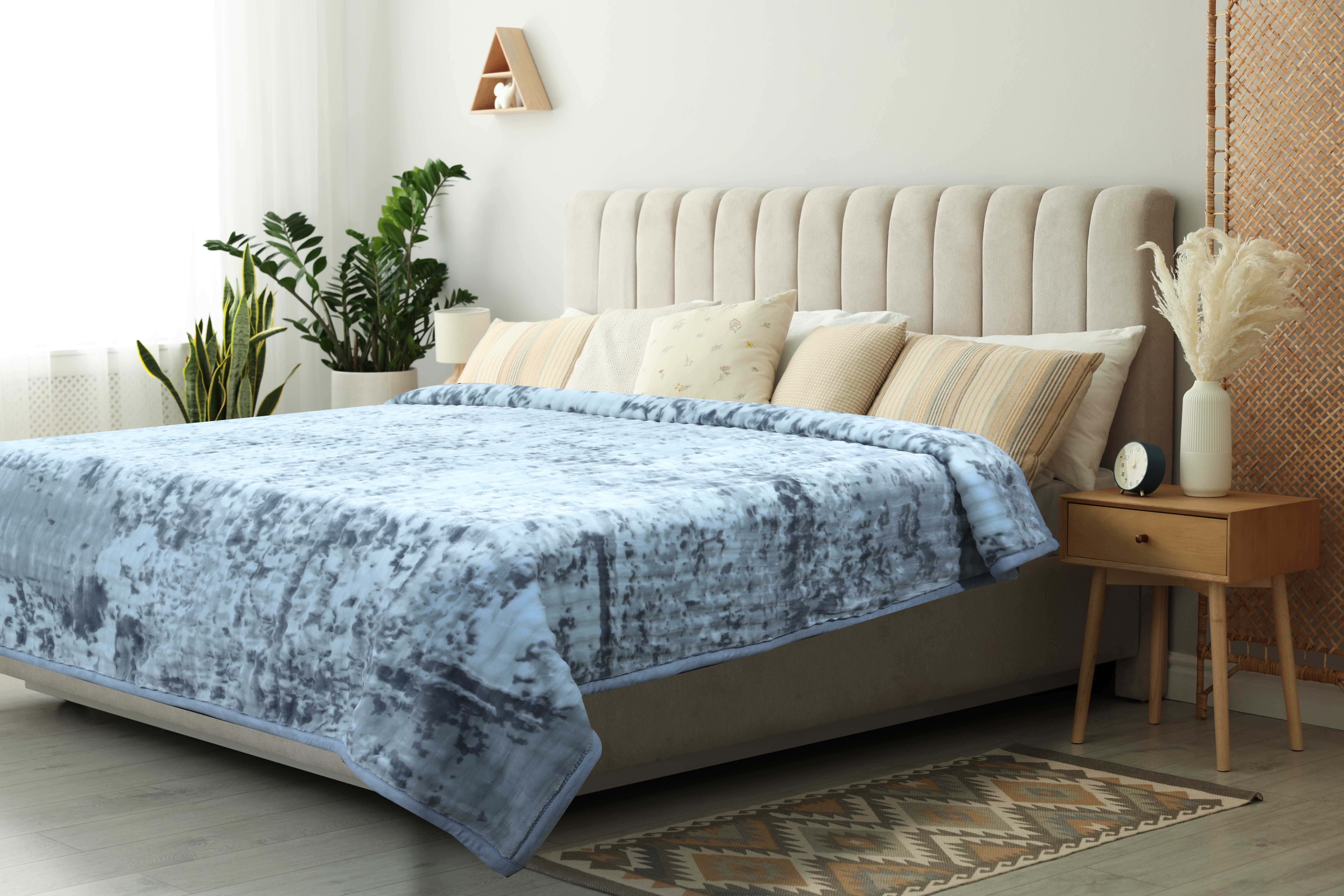 Nana Secret Velvet Two Layer Blanket, 220x240 cm, approximately 8000 g - Light Grey