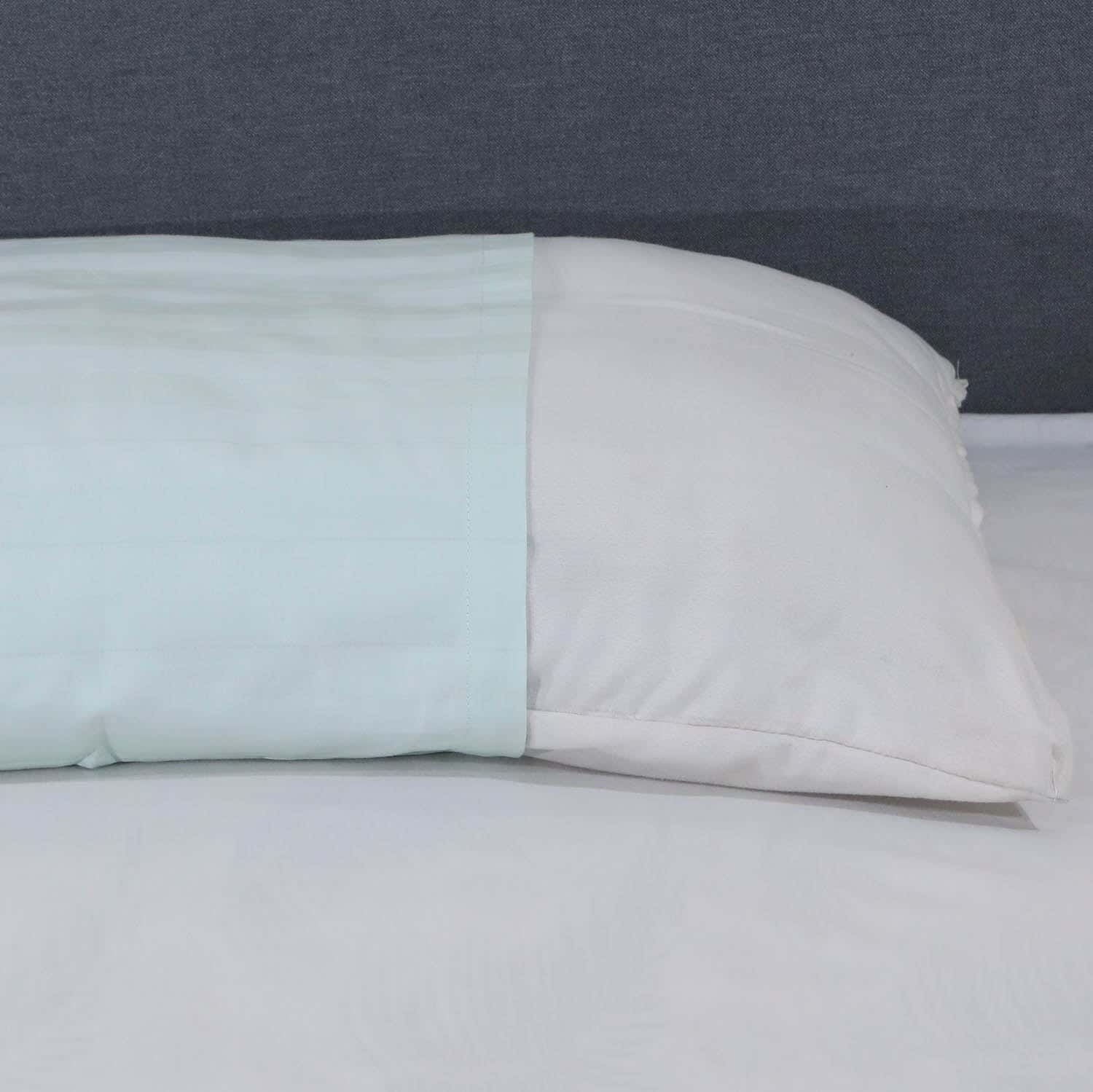 Mehalla Cotton Bed Pillowcase, 45X180 cm - Light Green