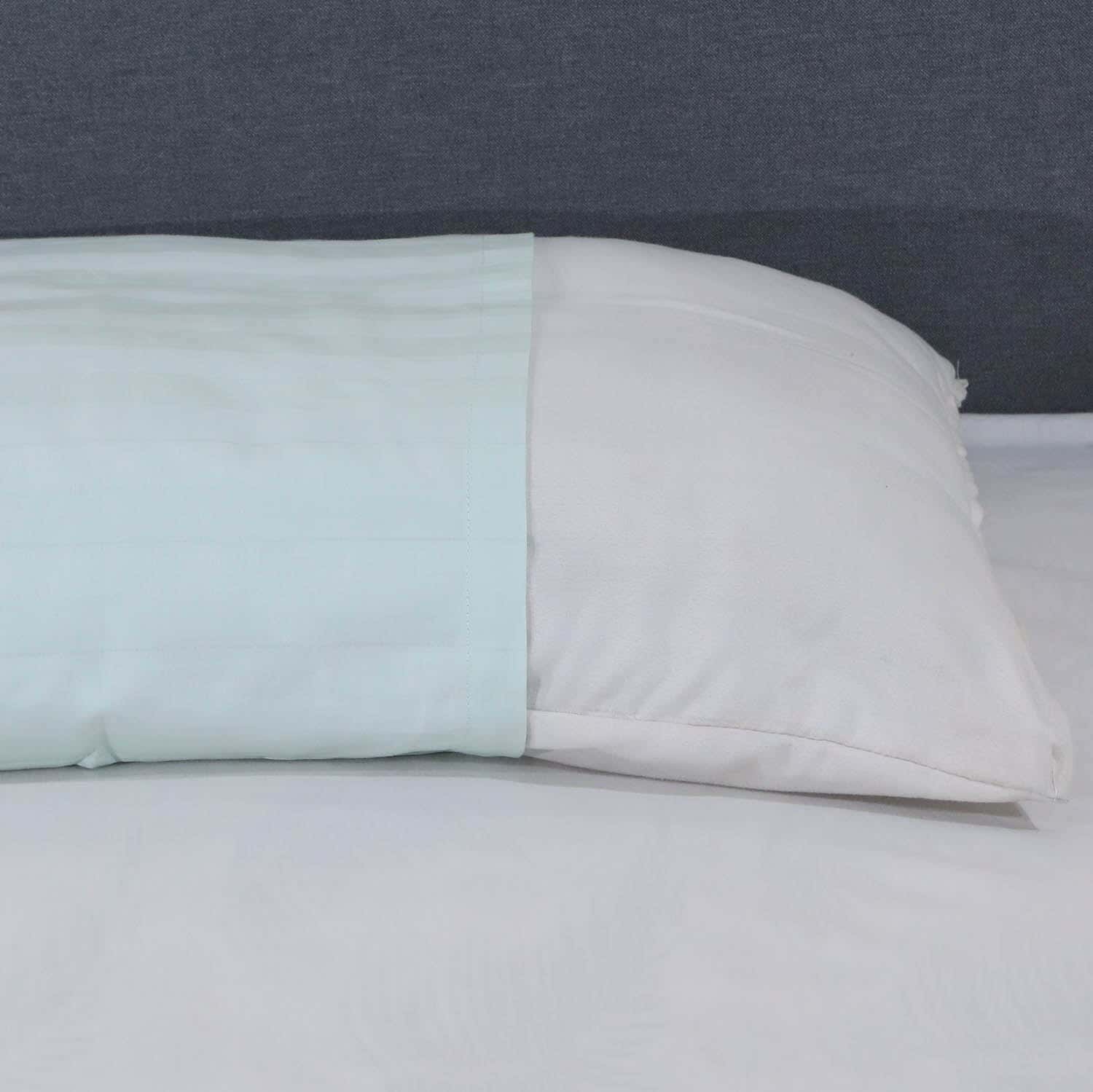 Mehalla Cotton Bed Pillowcase, 45X120 cm - Light Green