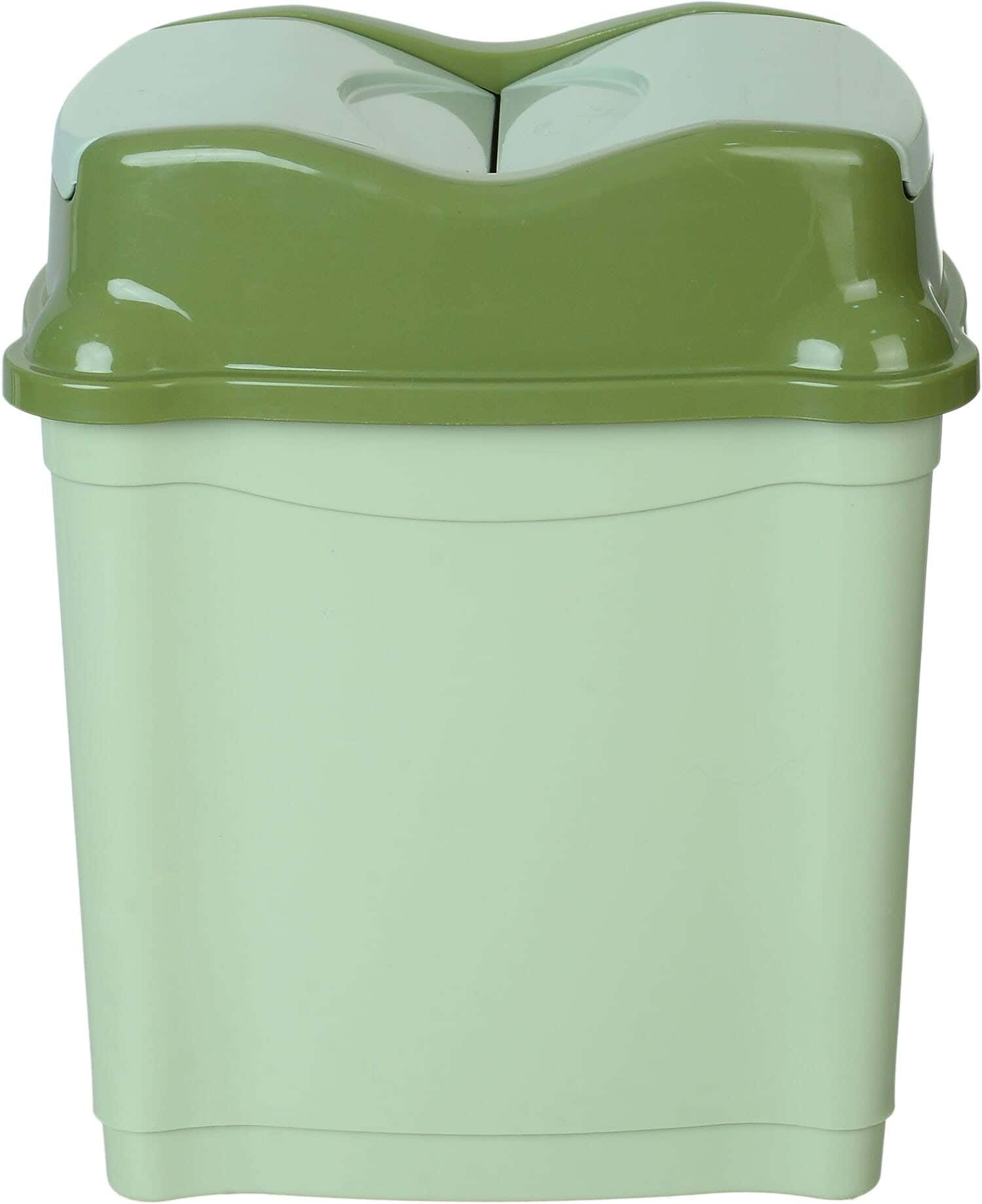 Winner Plast Rectangular Trash Bin , with Lid, 6 Litres - Olive