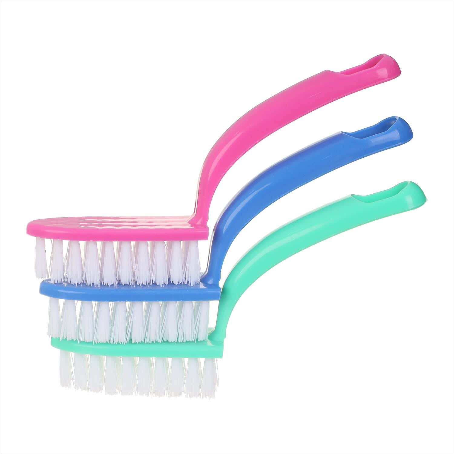 Plastic Utensil Cleaning Brush Set, 3 Pieces, 6.5 cm - Multicolor